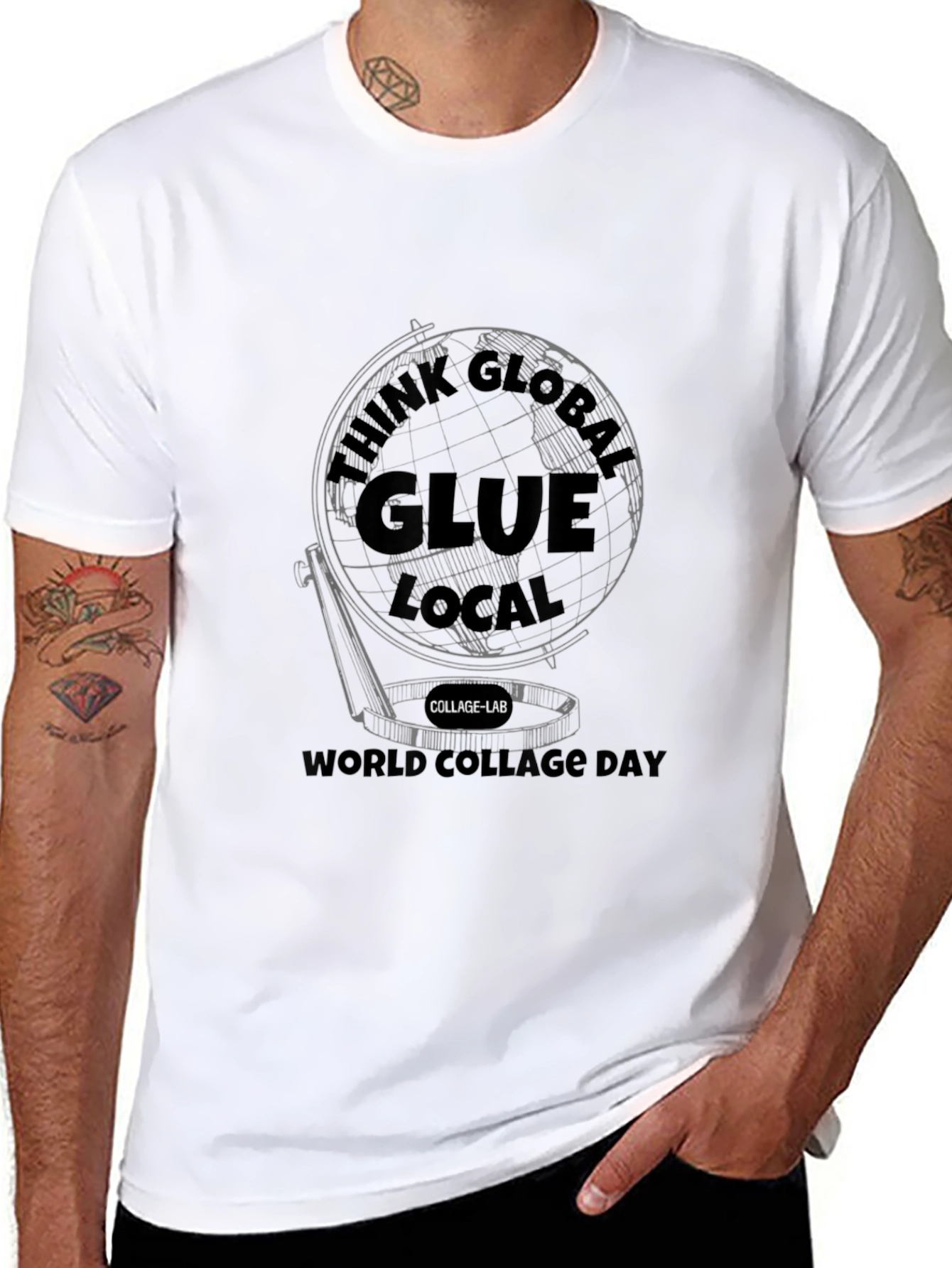 Think Global Glue Local Black T-Shirt