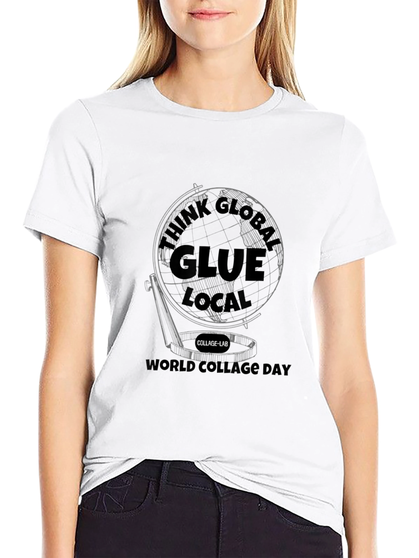 Think Global Glue Local Black T-Shirt