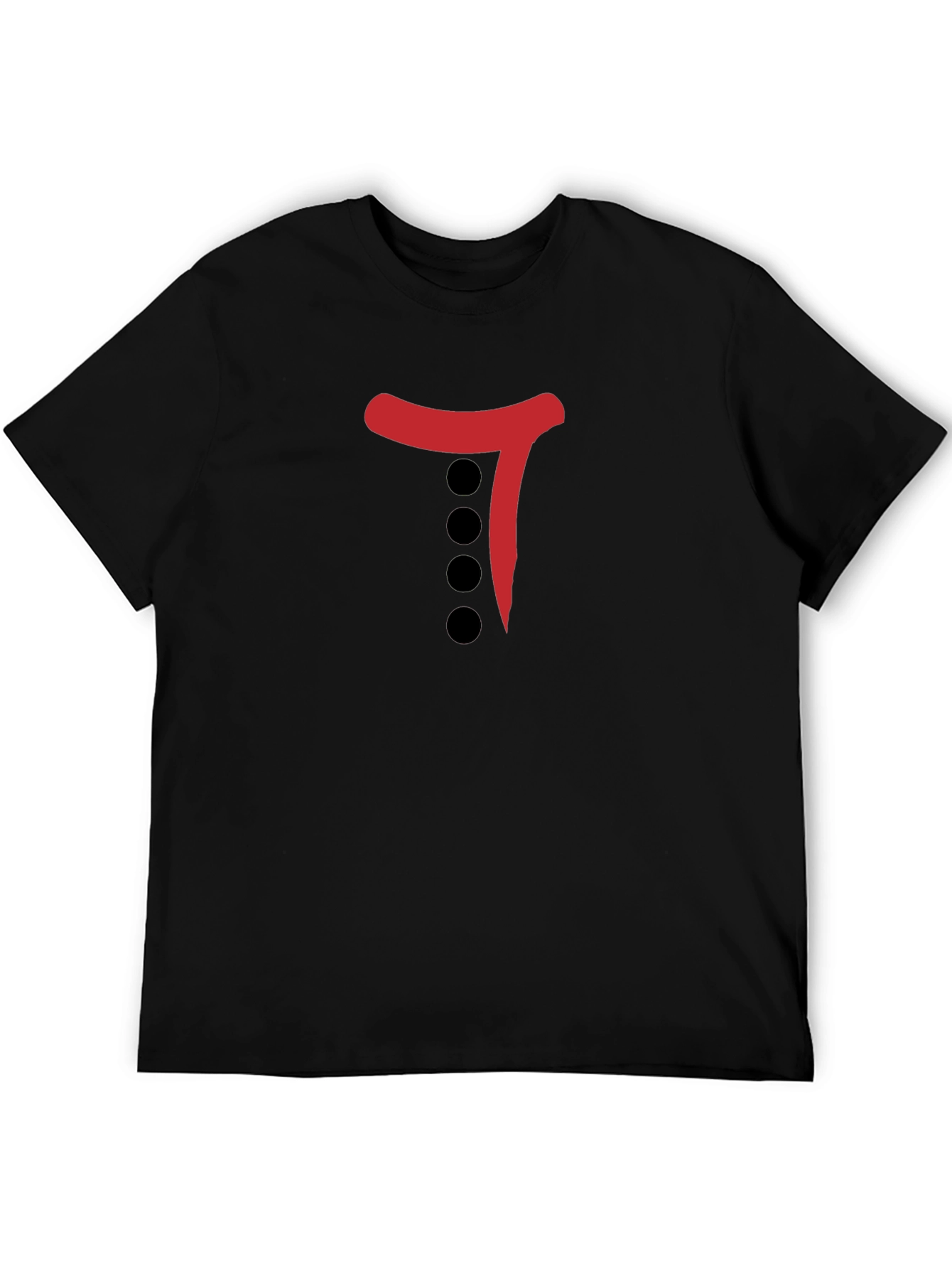 Black T-Shirt with Red & Black Graphic Print
