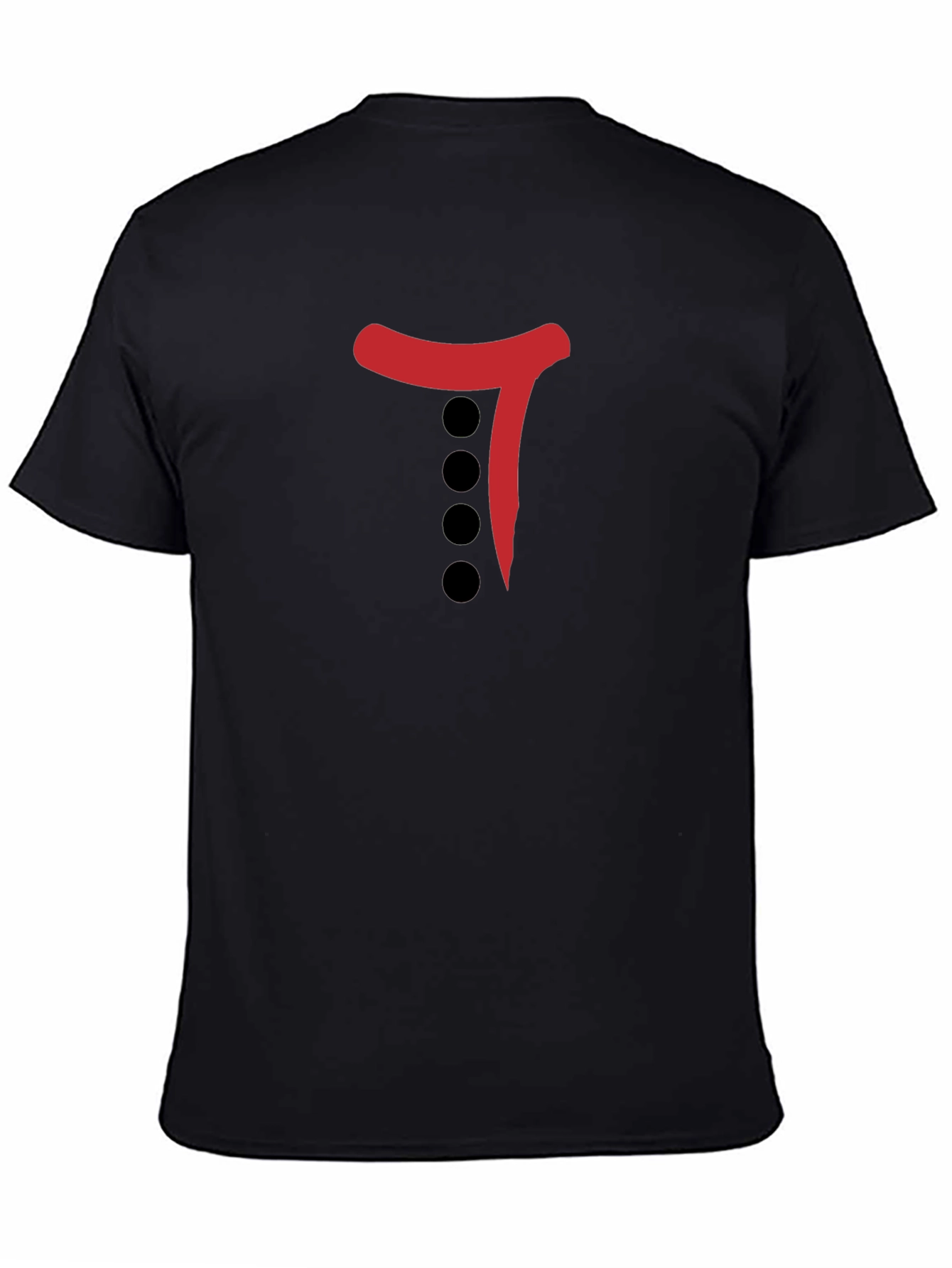 Black T-Shirt with Red & Black Graphic Print