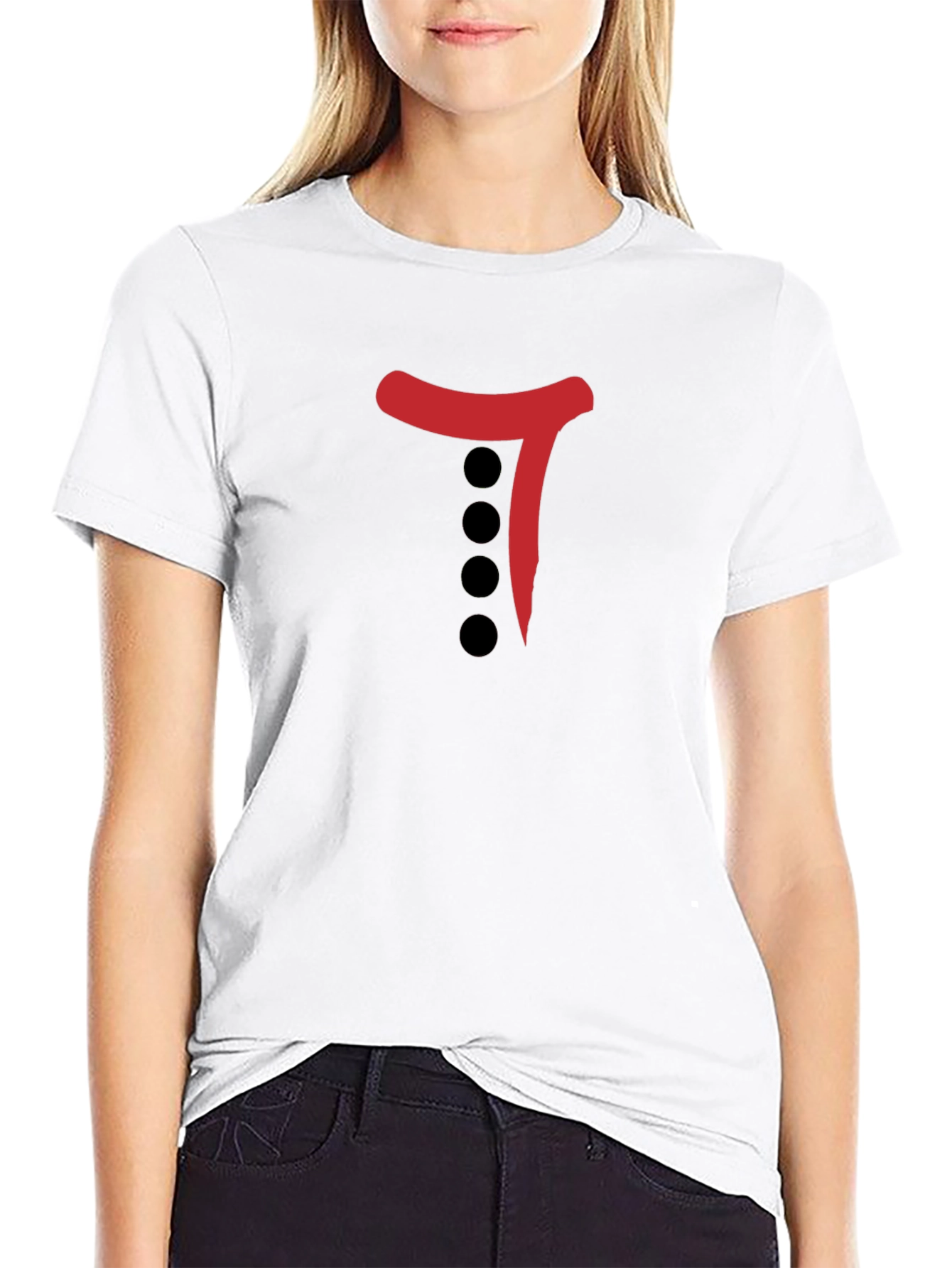 Black T-Shirt with Red & Black Graphic Print