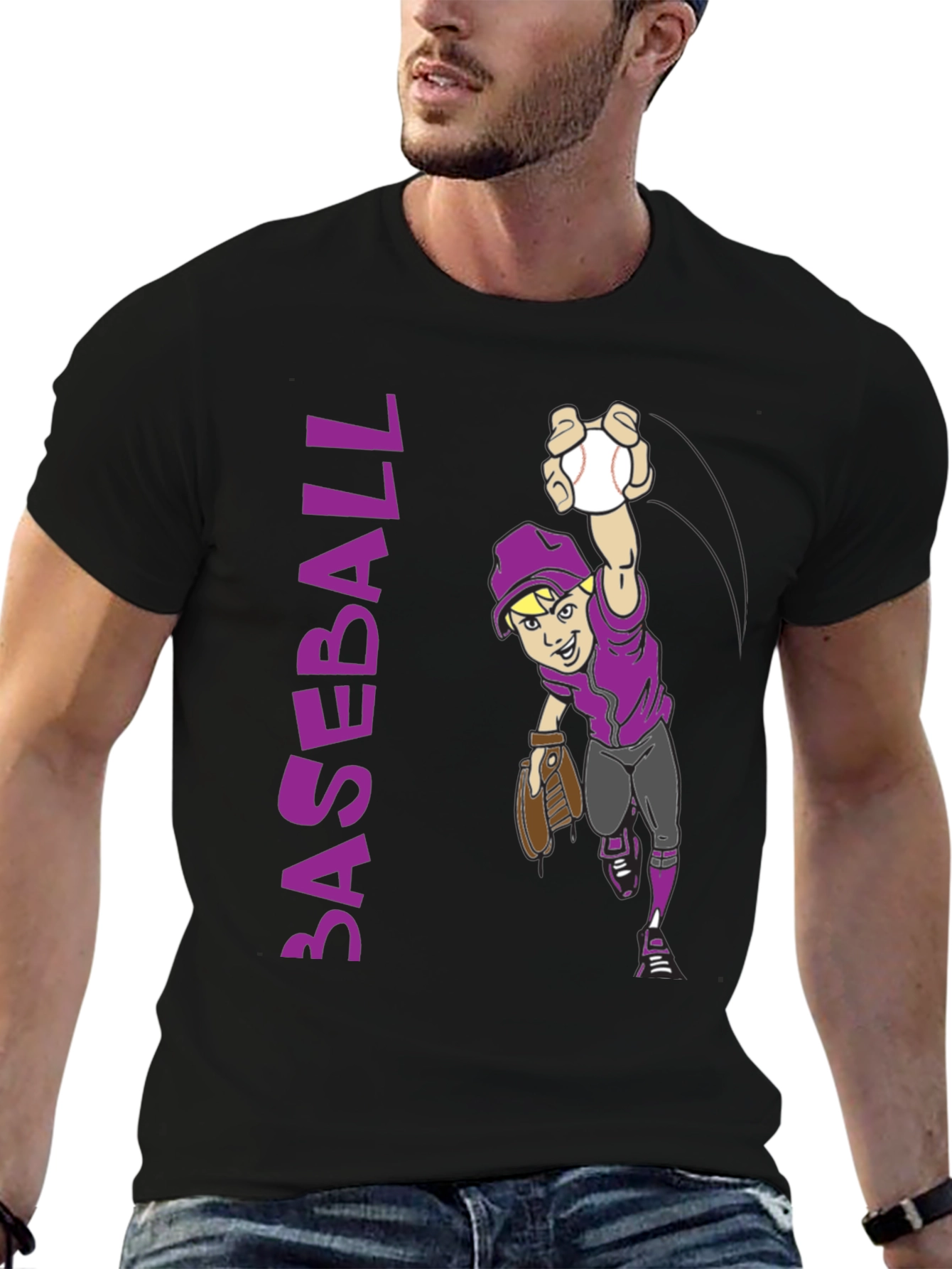 Baseball Player Graphic Tee