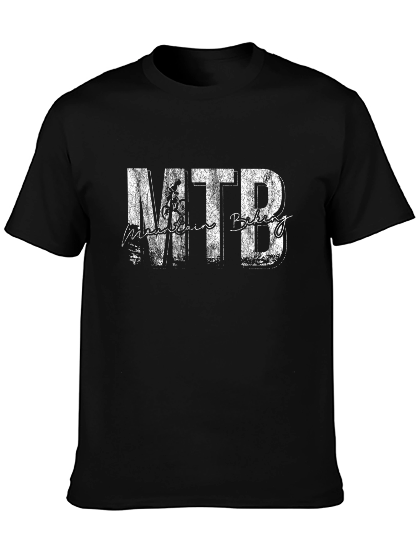 MTB Mountain Biking Graphic Tee - Black