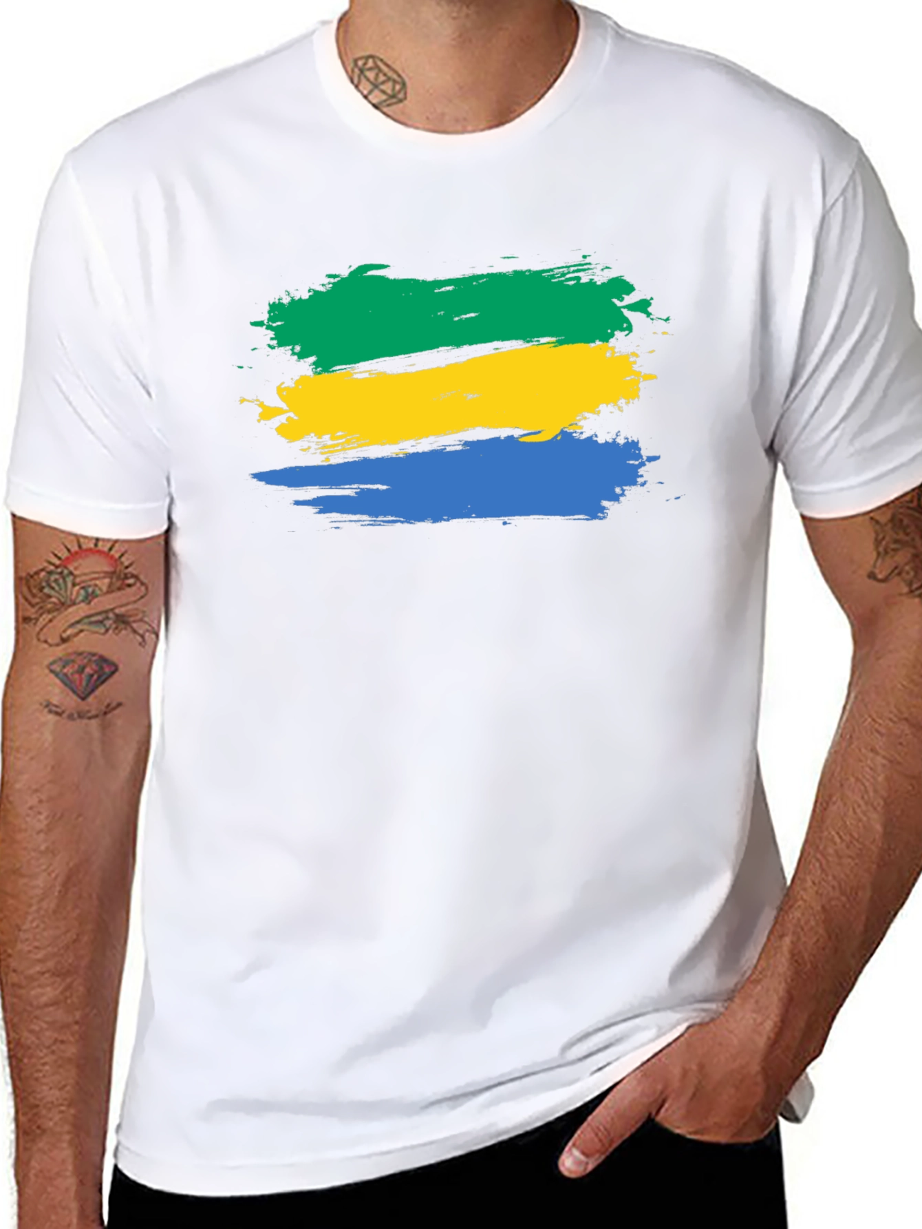 Gabon Flag Brushstroke T-Shirt