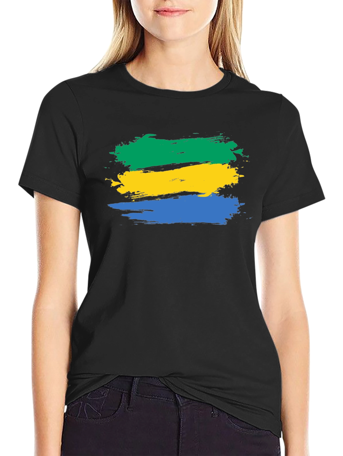 Gabon Flag Brushstroke T-Shirt