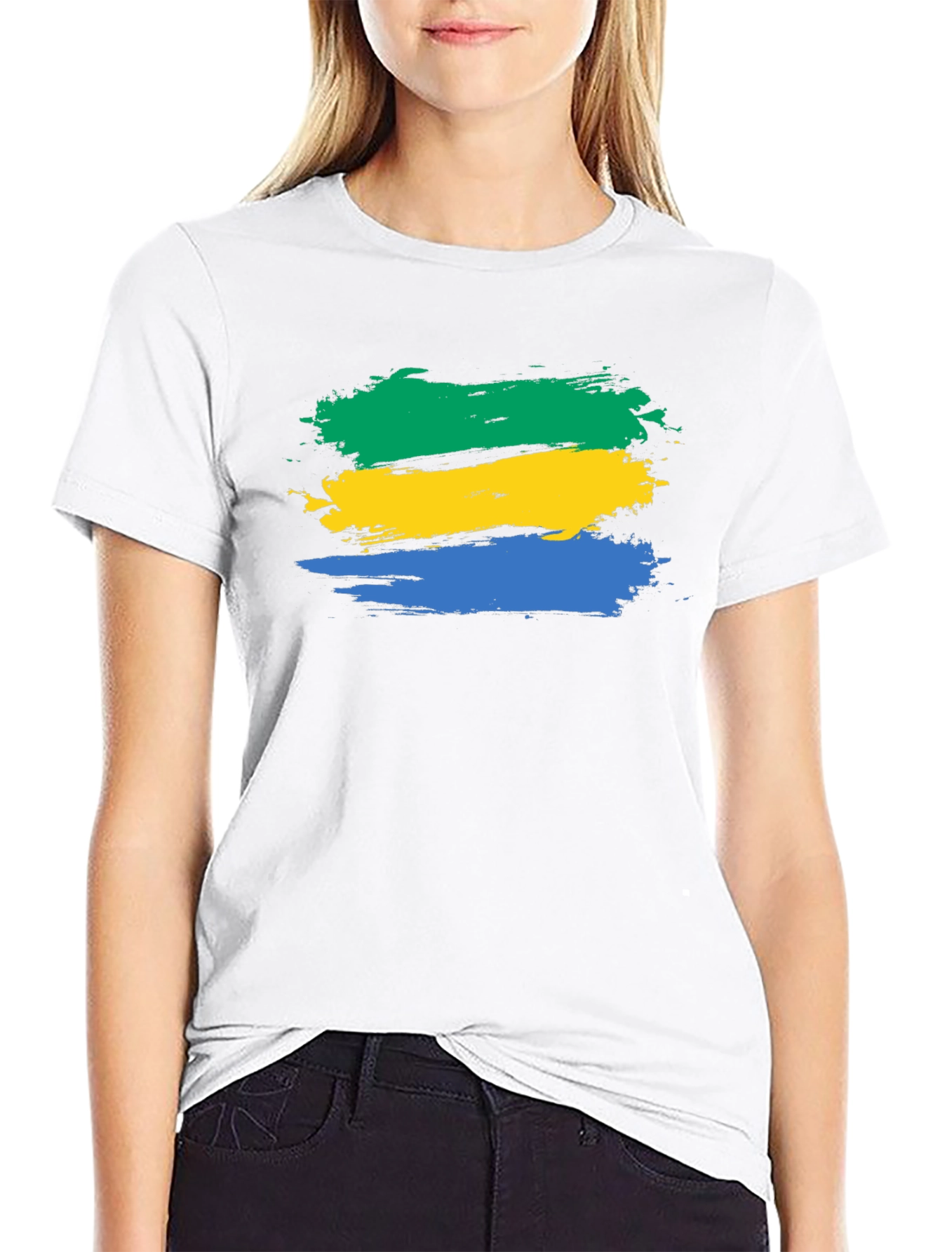 Gabon Flag Brushstroke T-Shirt