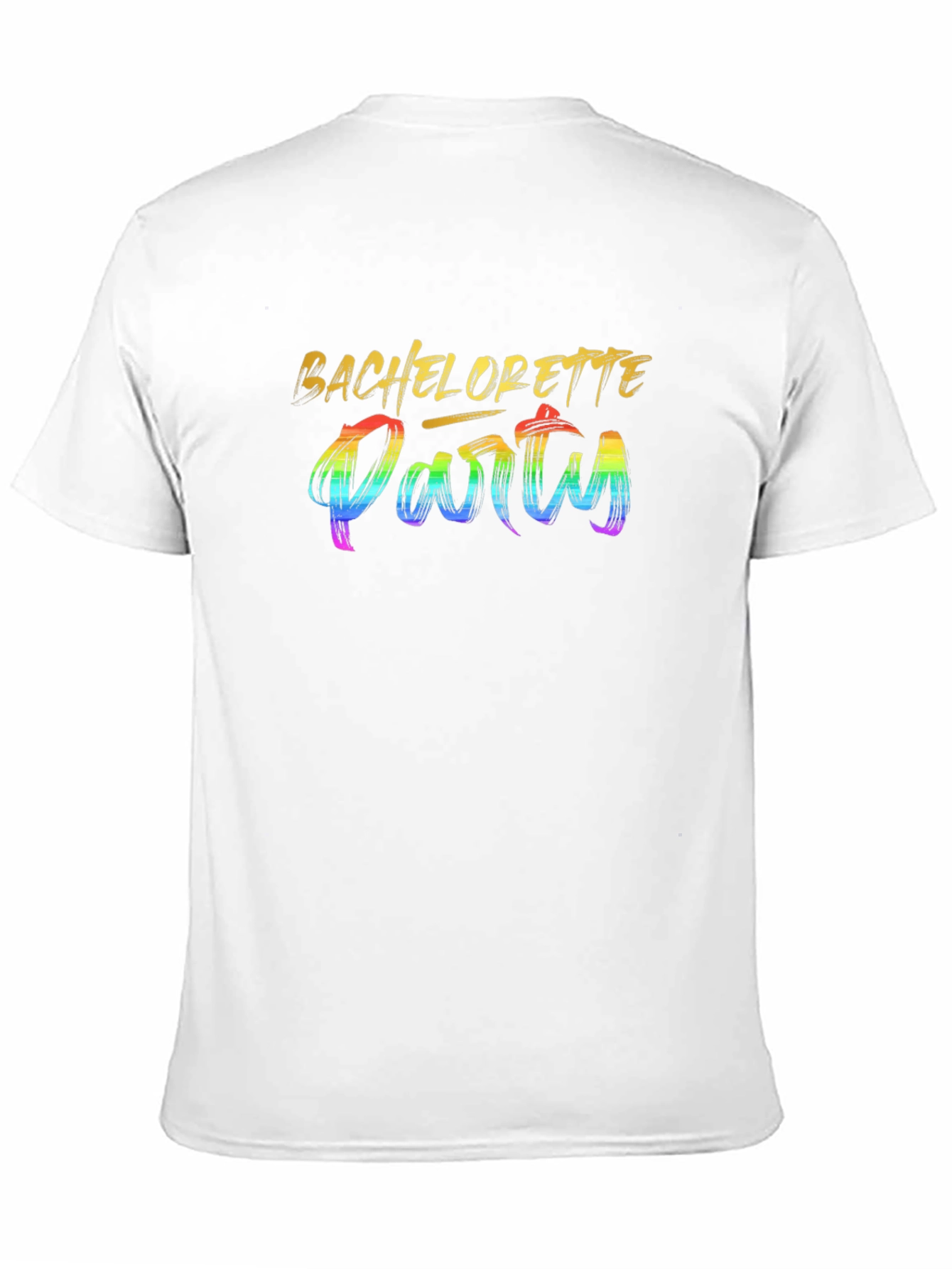 Bachelorette Party Rainbow Text Graphic Tee
