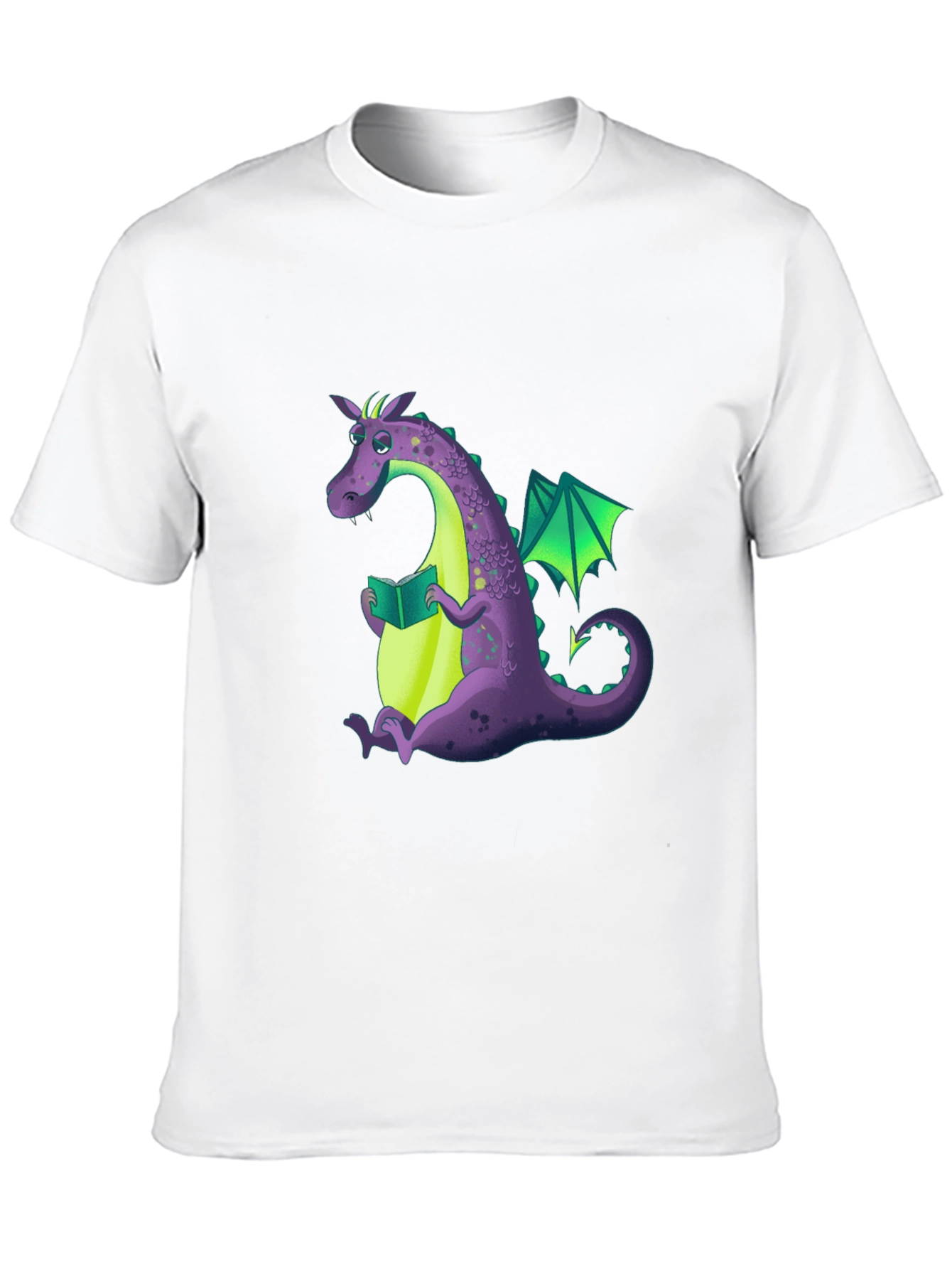 Reading Dragon Graphic Tee - Black Cotton T-Shirt