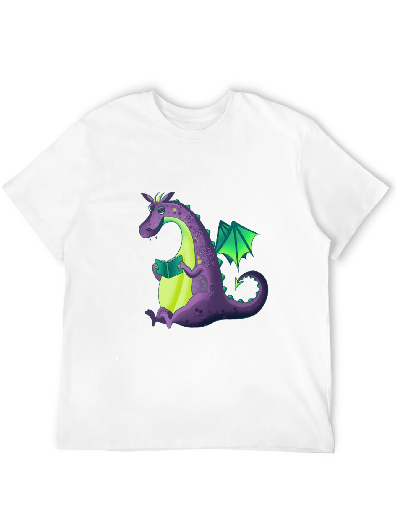 Reading Dragon Graphic Tee - Black Cotton T-Shirt