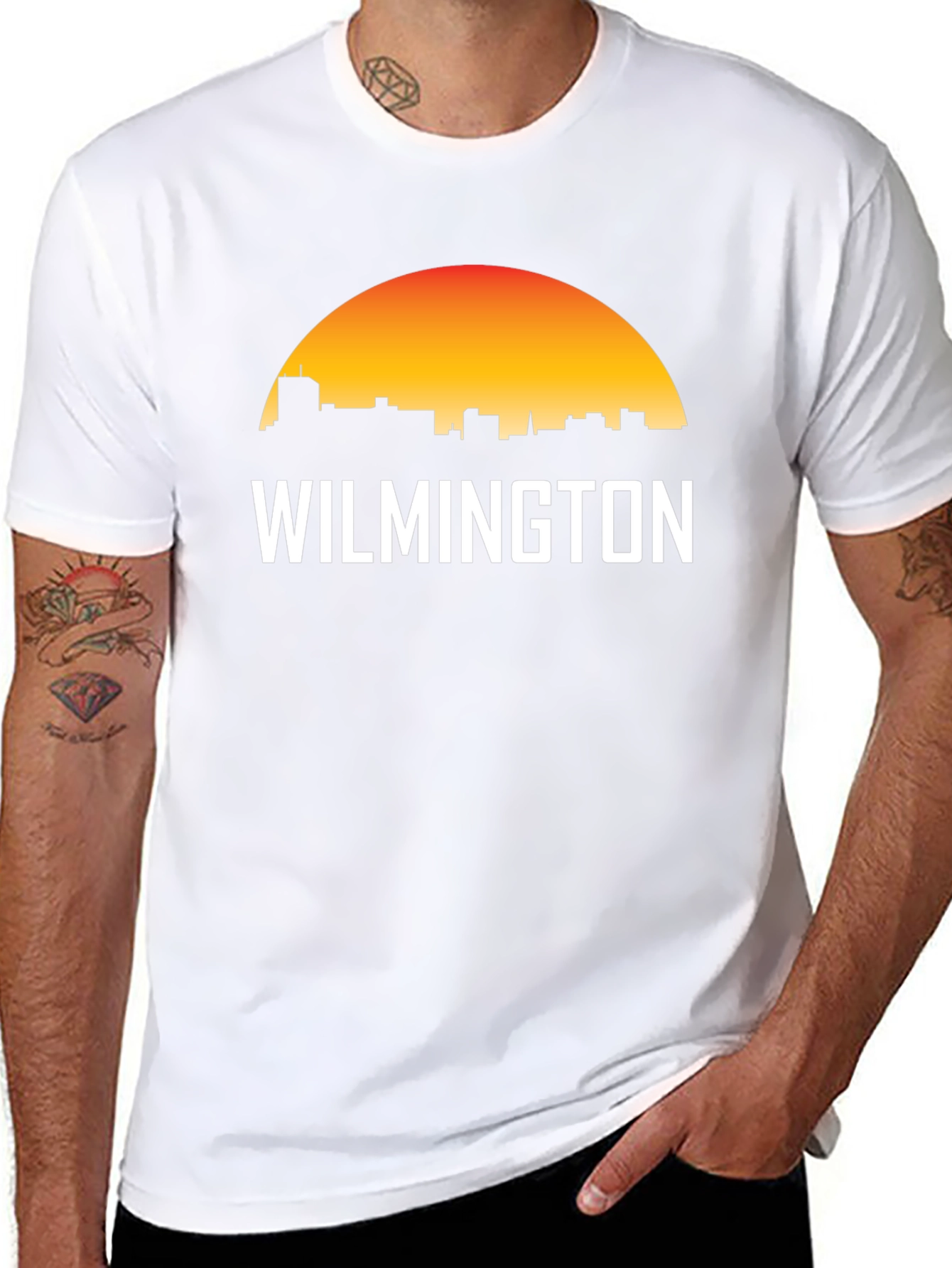 Wilmington Skyline Graphic Tee - Sunset Design