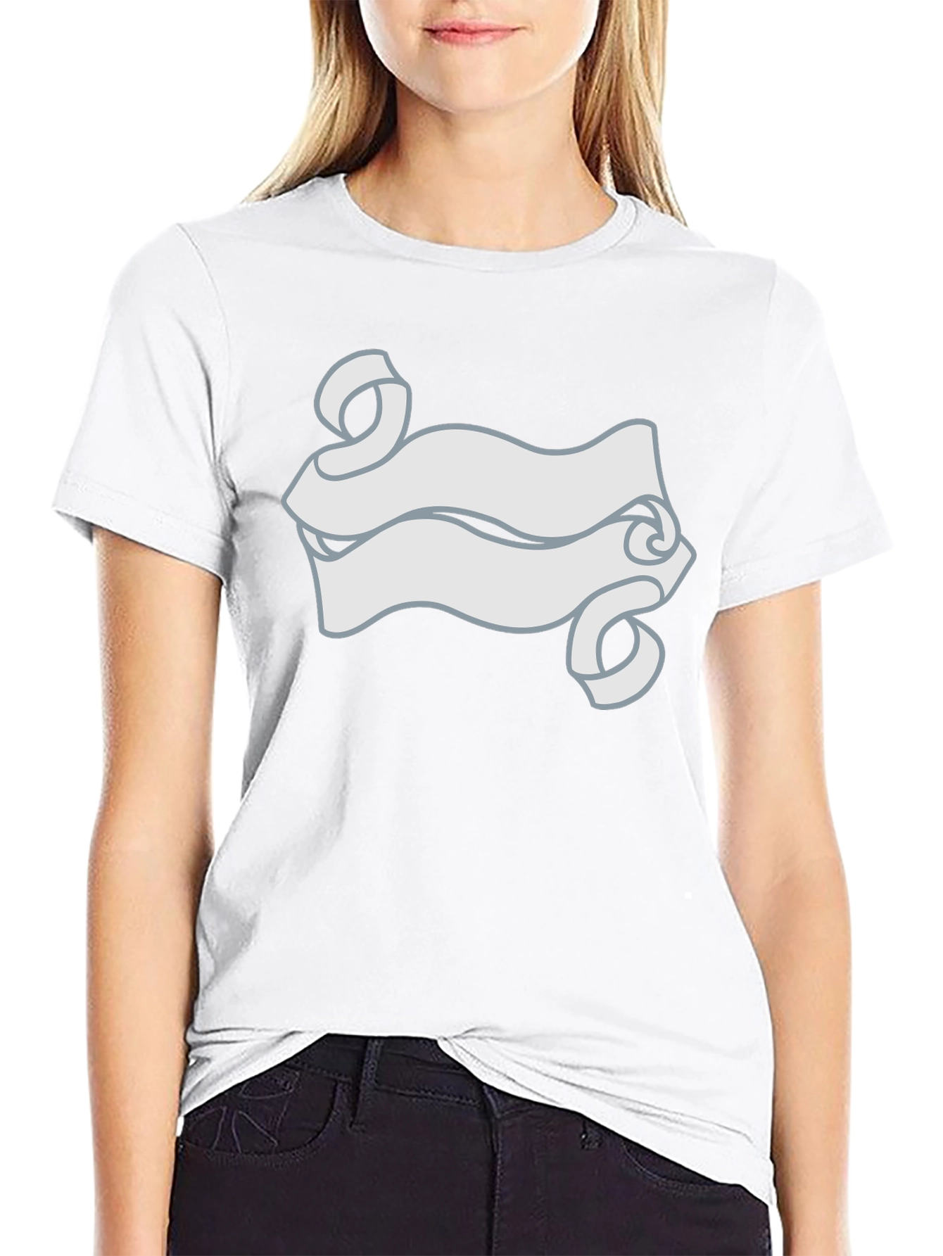 Black T-Shirt with Scroll Graphic Tee