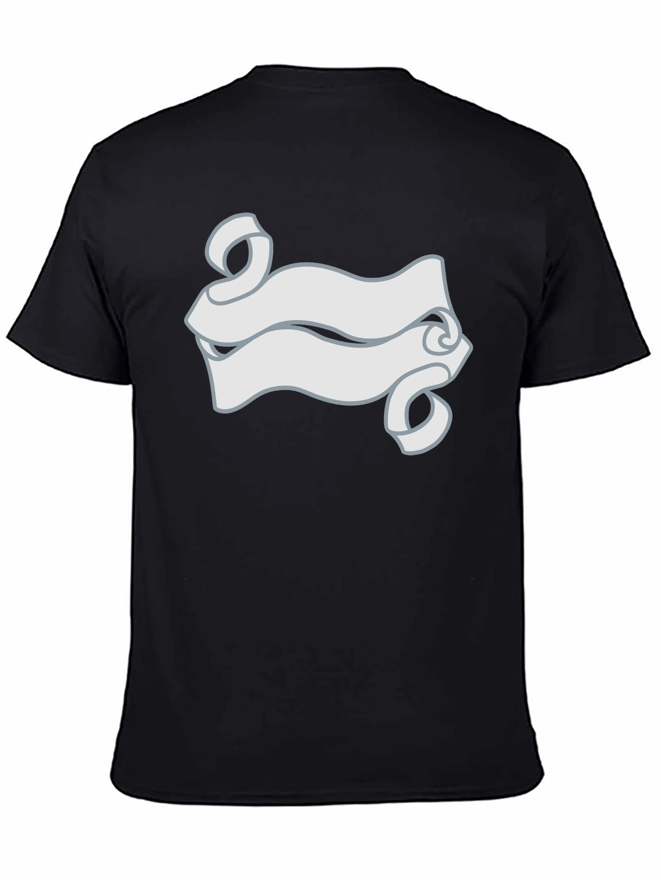Black T-Shirt with Scroll Graphic Tee