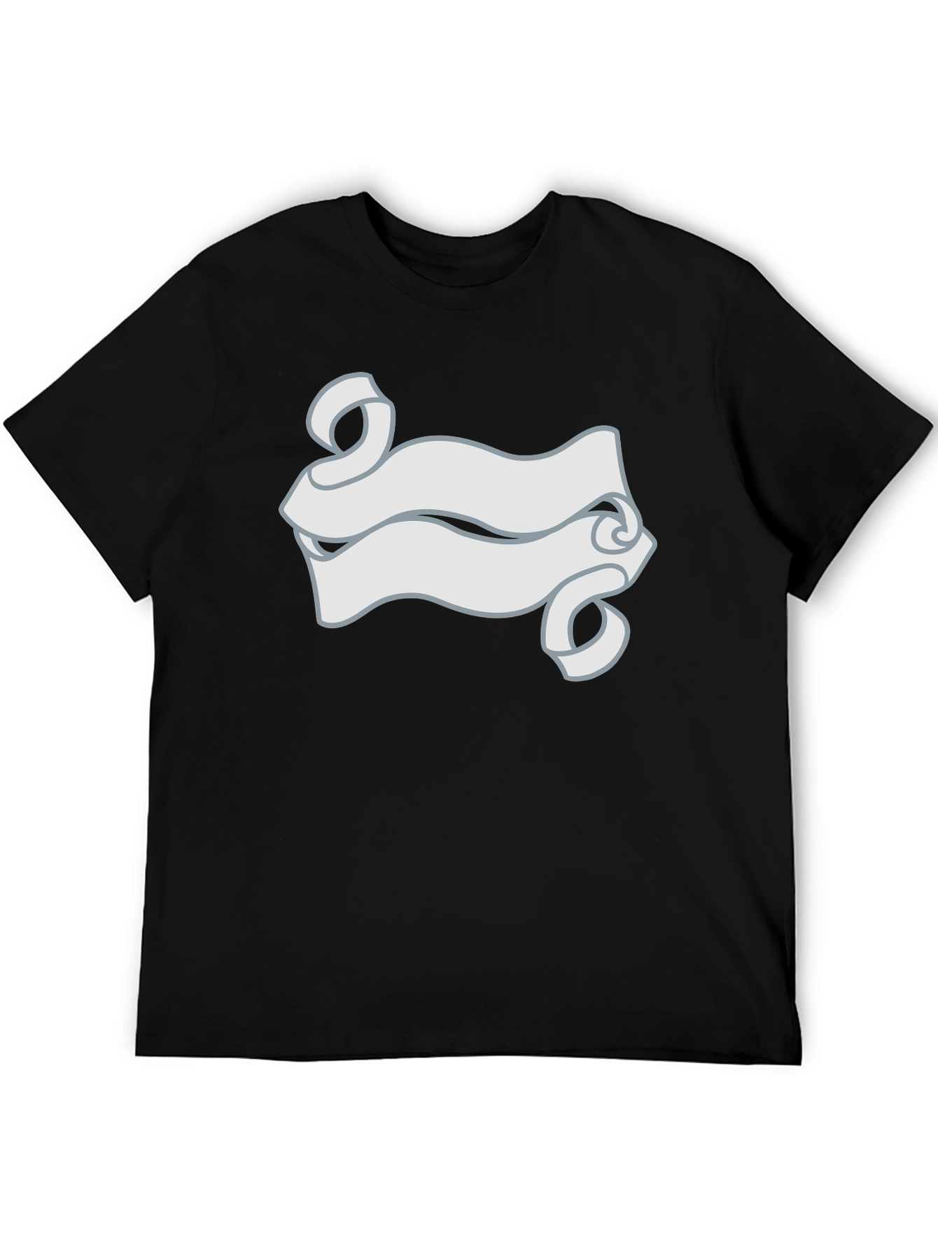 Black T-Shirt with Scroll Graphic Tee