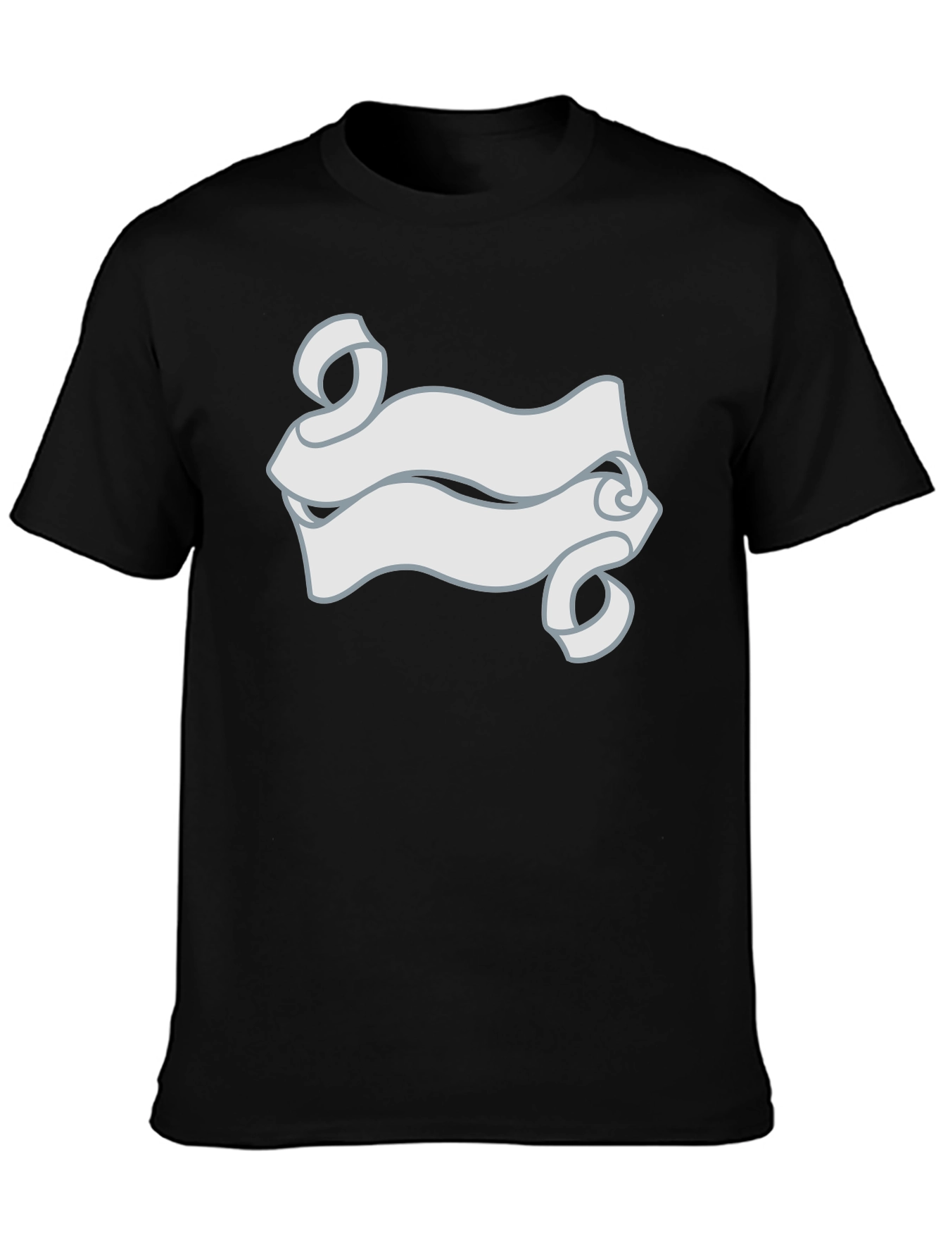 Black T-Shirt with Scroll Graphic Tee