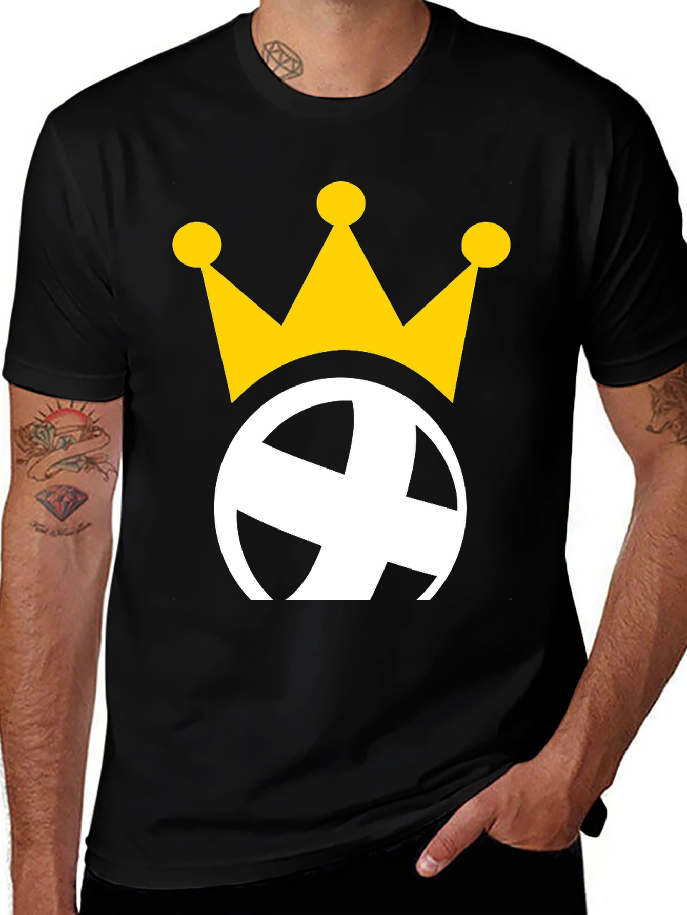 Crowned Globe Black Graphic Tee