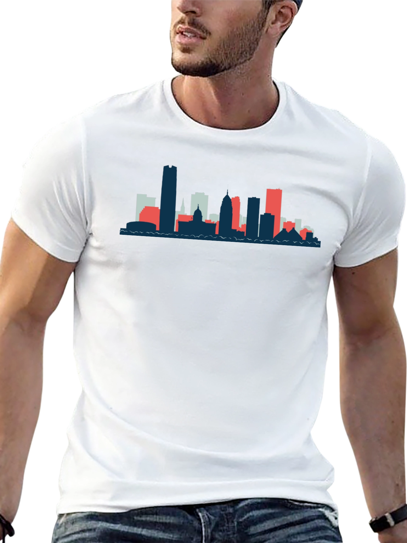 Urban Skyline Graphic Tee - Modern Cityscape Design