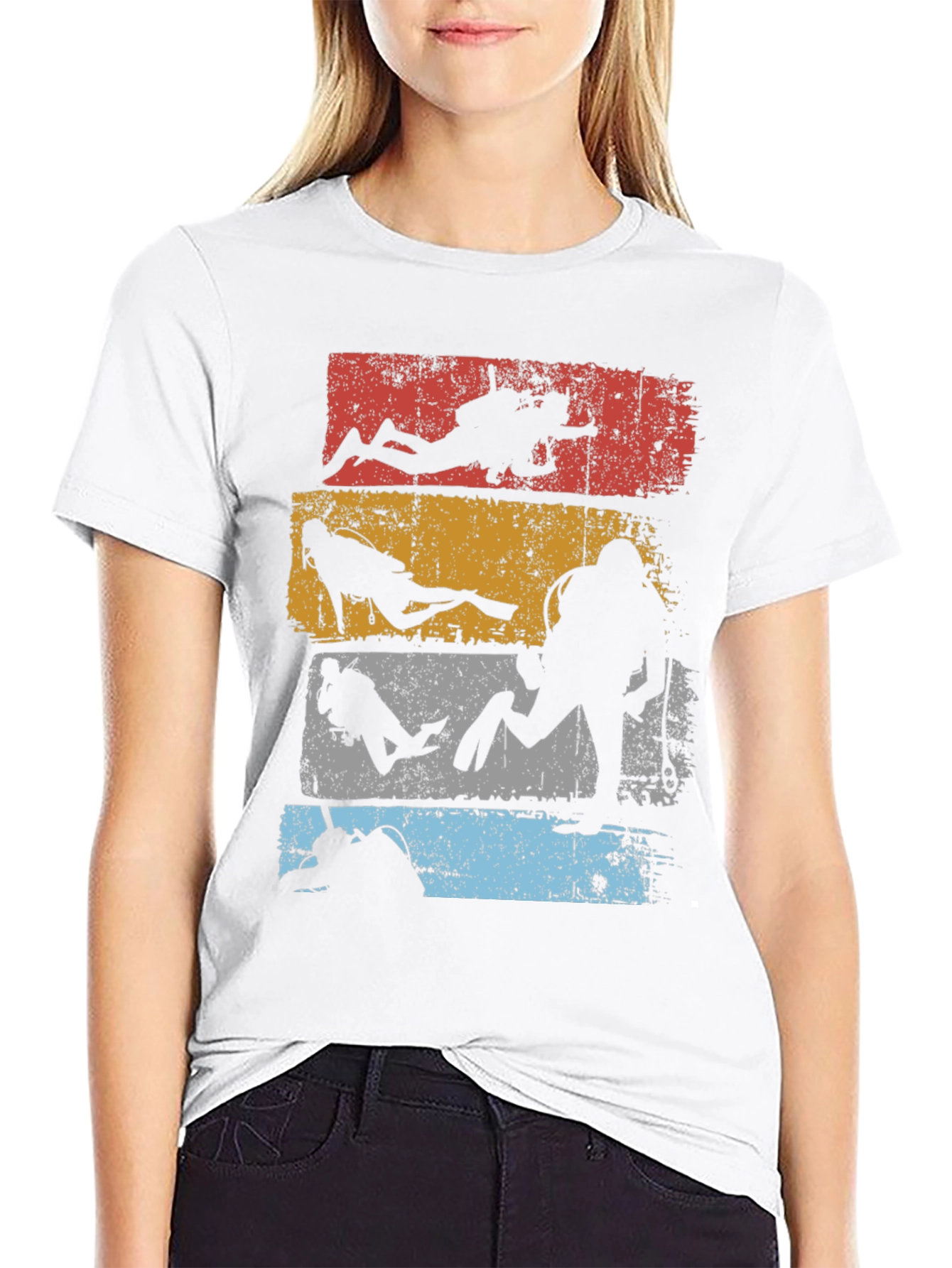 Diver Silhouette Retro T-Shirt