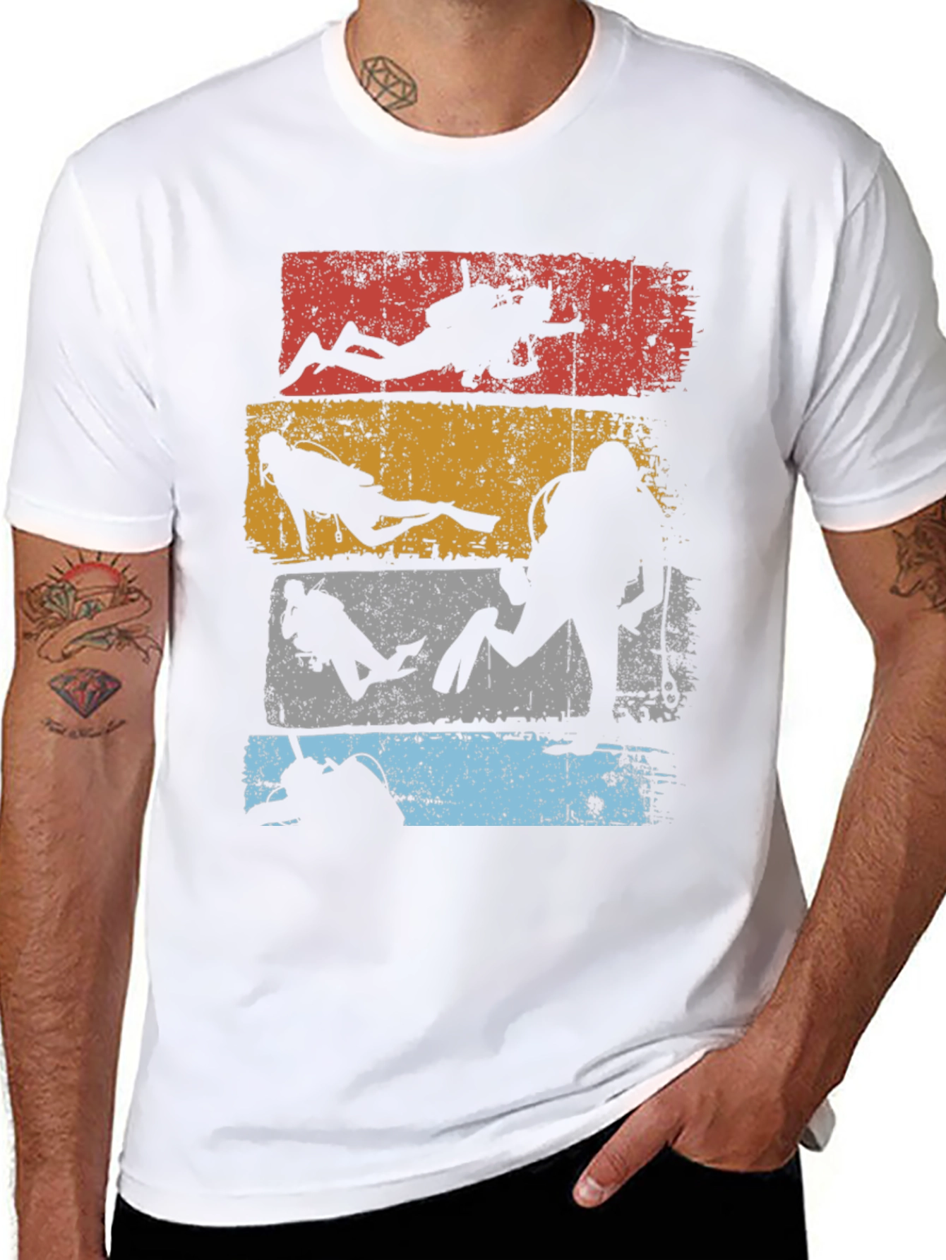 Diver Silhouette Retro T-Shirt