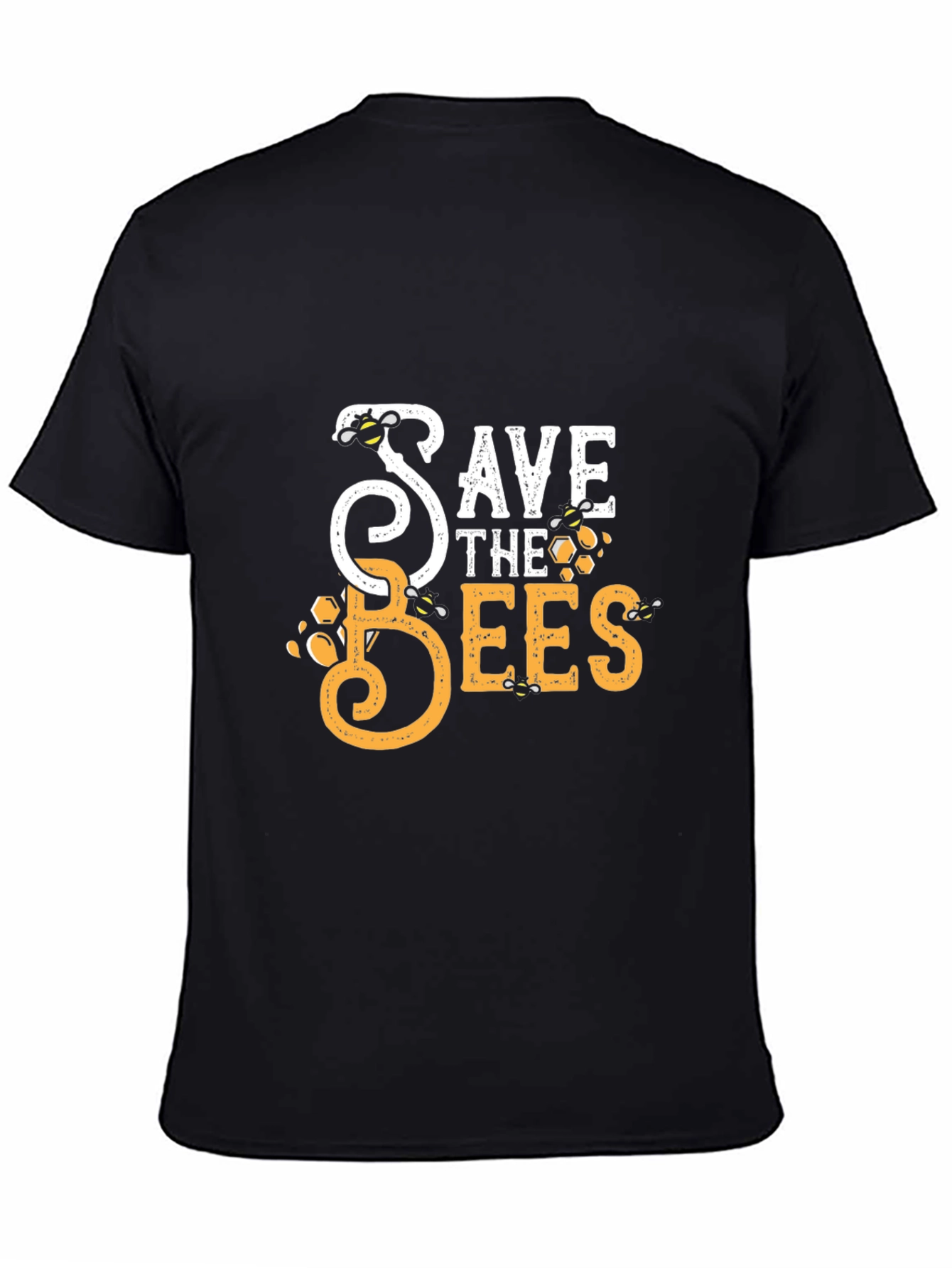Save the Bees Graphic Tee - Black Cotton T-Shirt