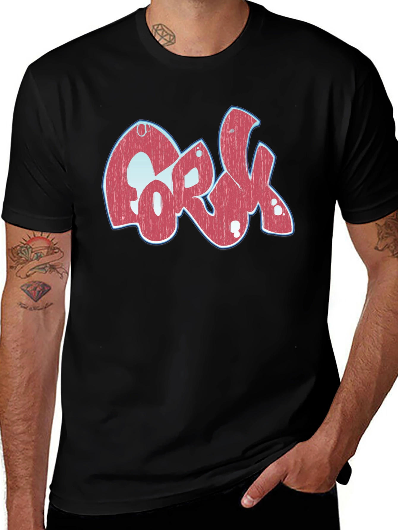 Cork Graphic T-Shirt - Black