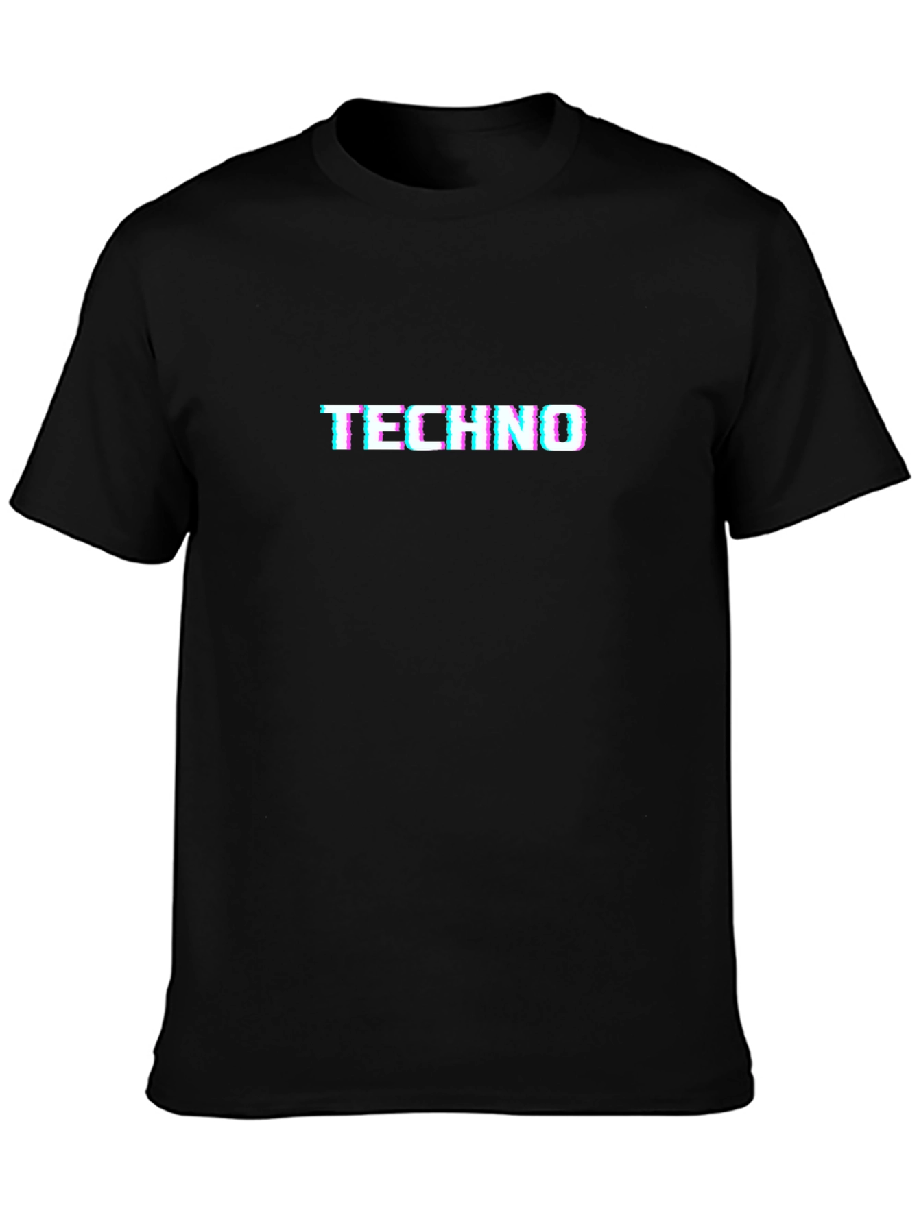 Techno Glitch Black T-Shirt - EDM Rave Wear
