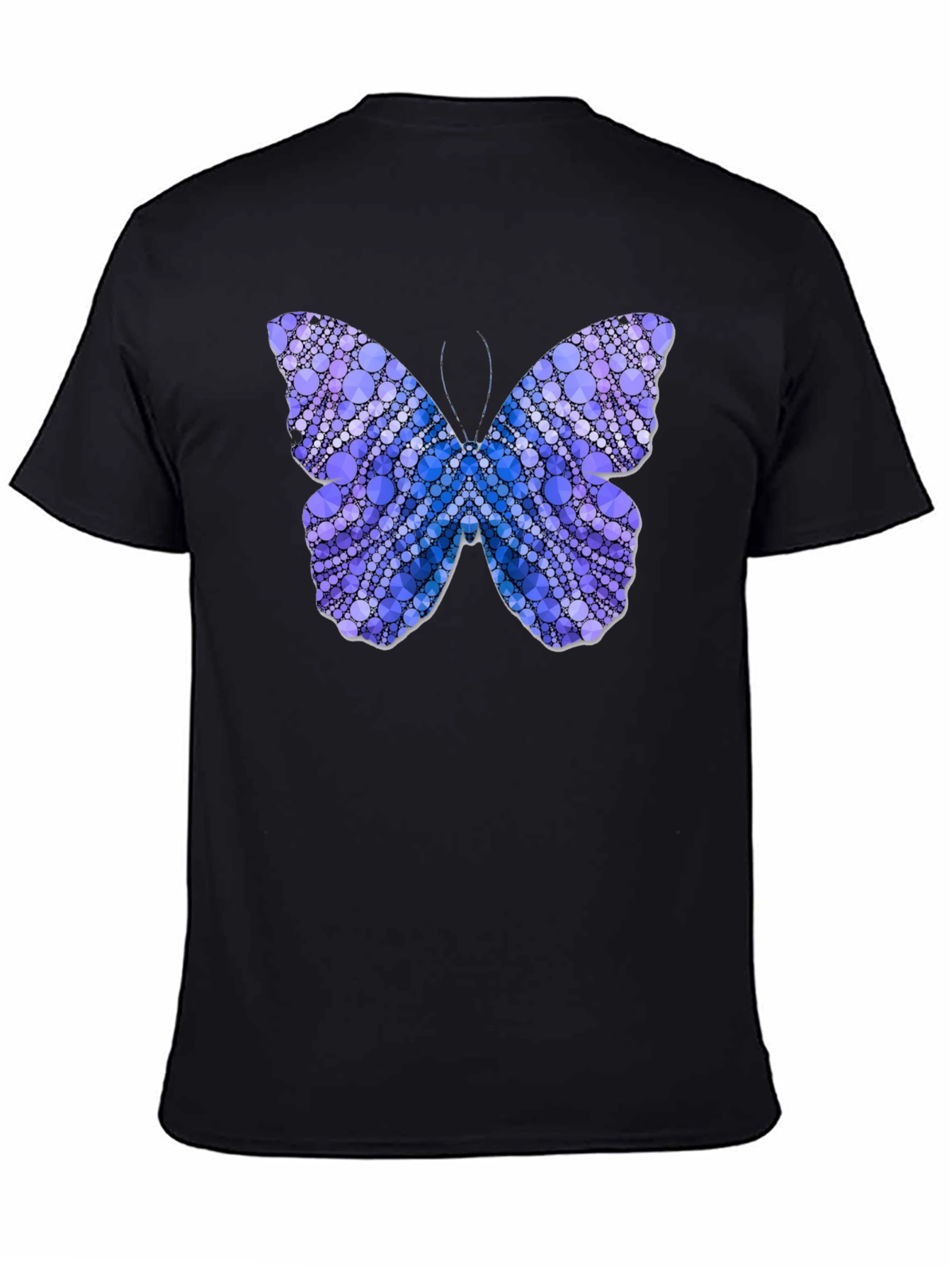 Butterfly Circle Pattern T-Shirt - Black