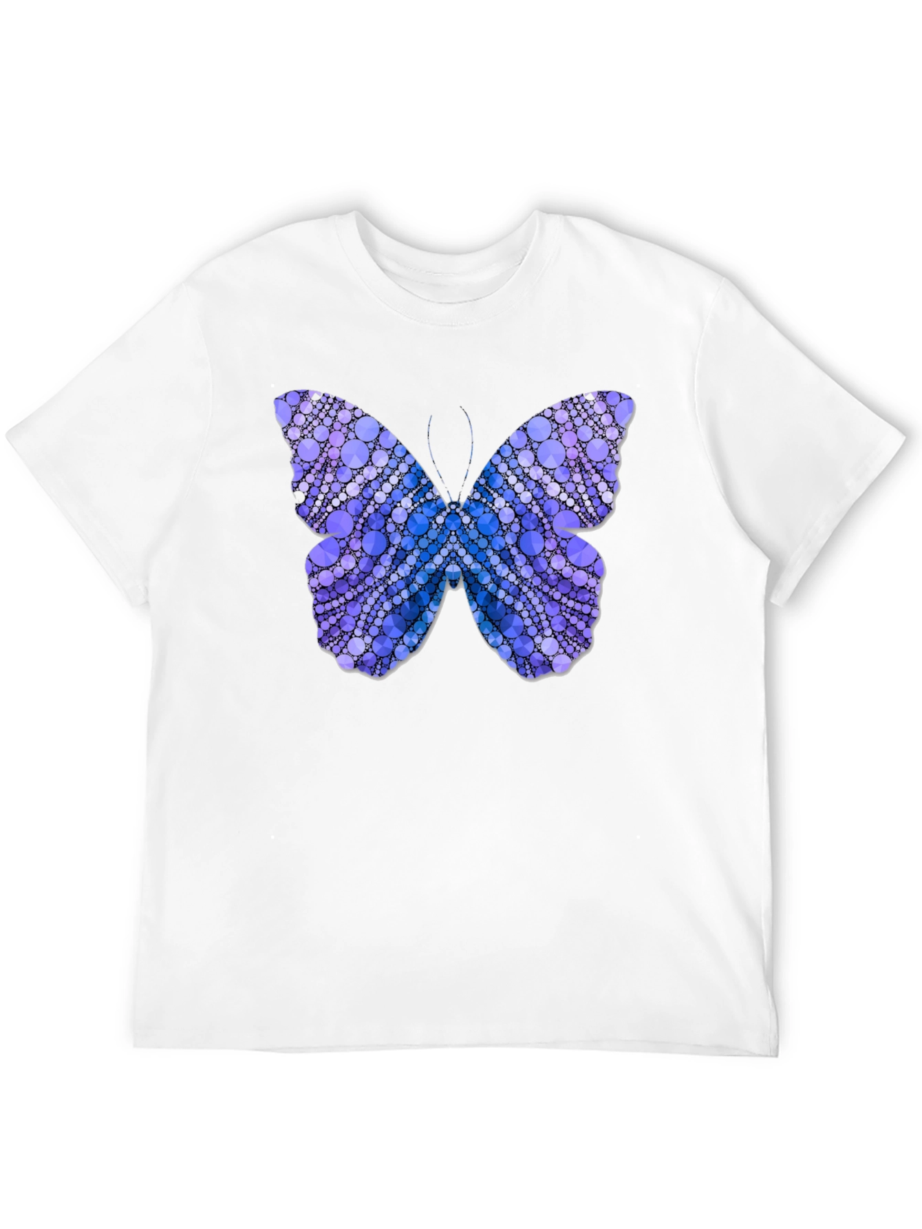 Butterfly Circle Pattern T-Shirt - Black