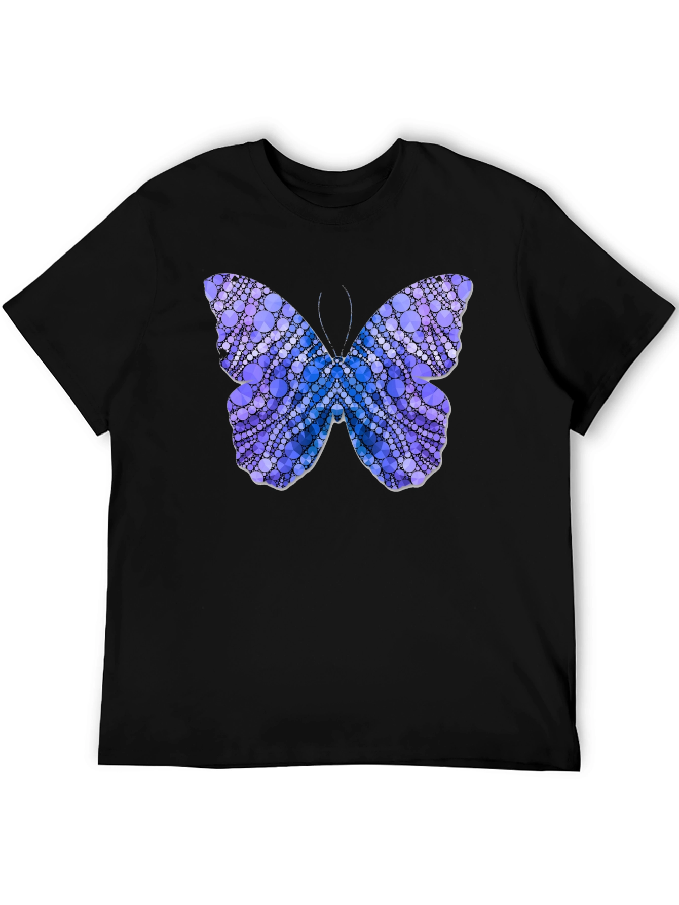 Butterfly Circle Pattern T-Shirt - Black