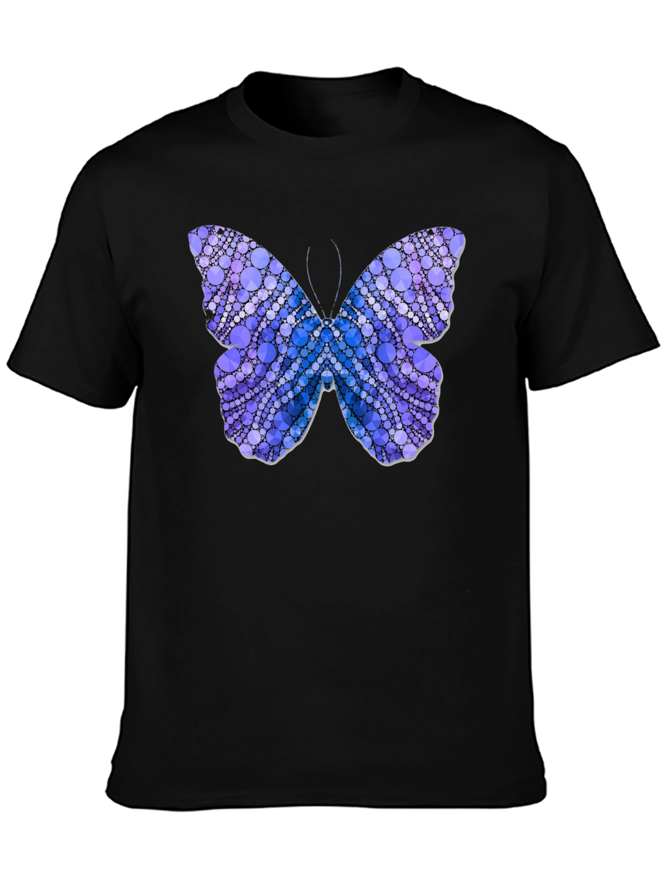 Butterfly Circle Pattern T-Shirt - Black