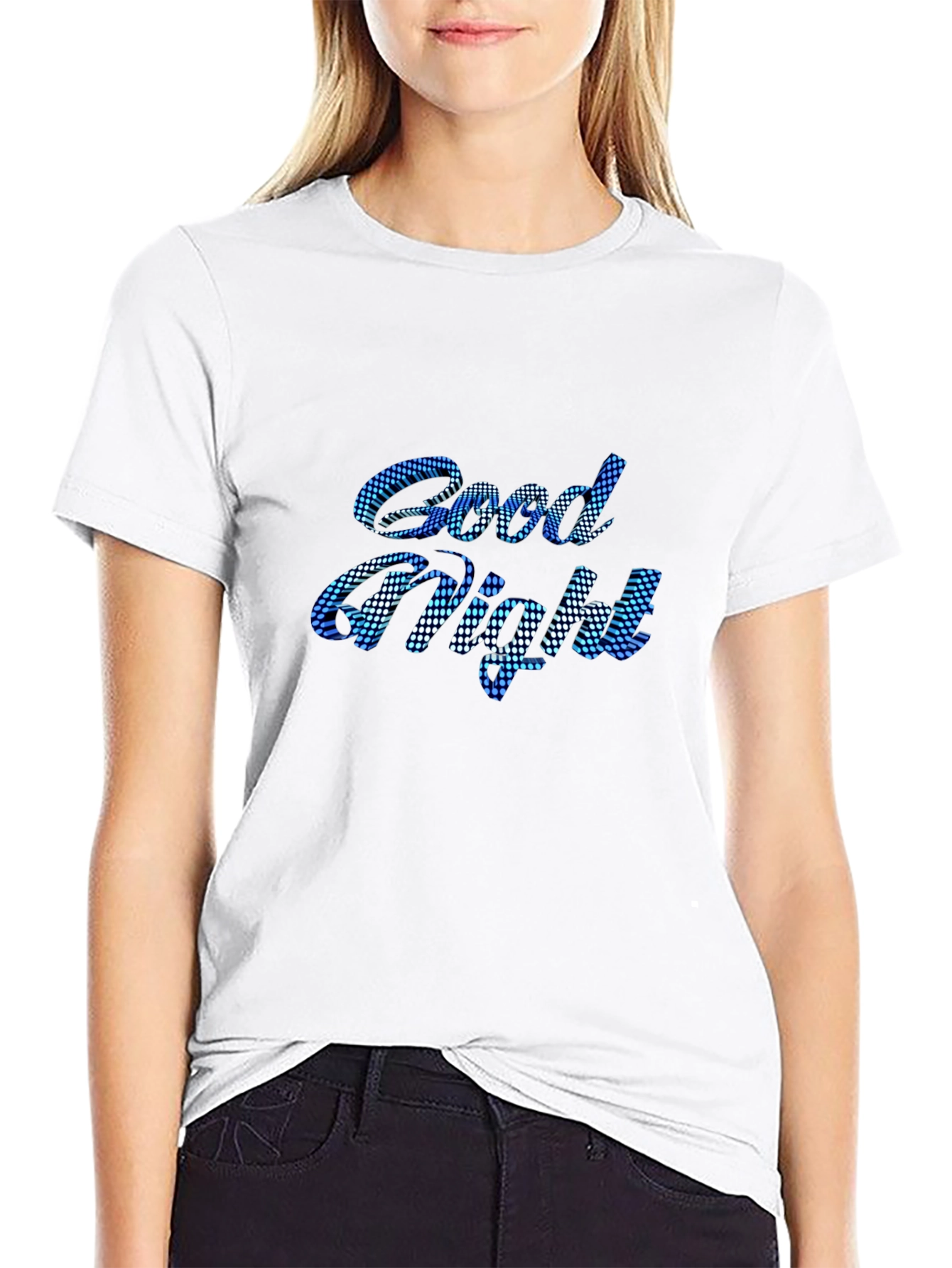 Good Night Graphic Print Black T-Shirt