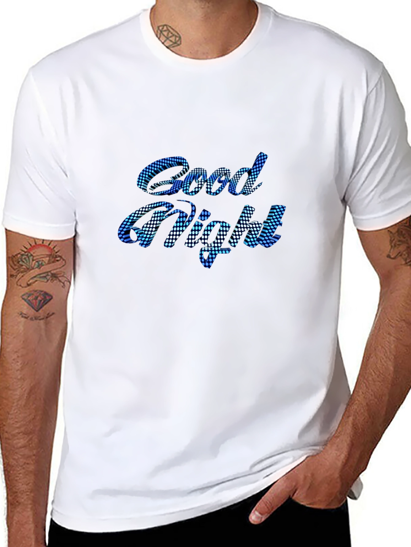 Good Night Graphic Print Black T-Shirt