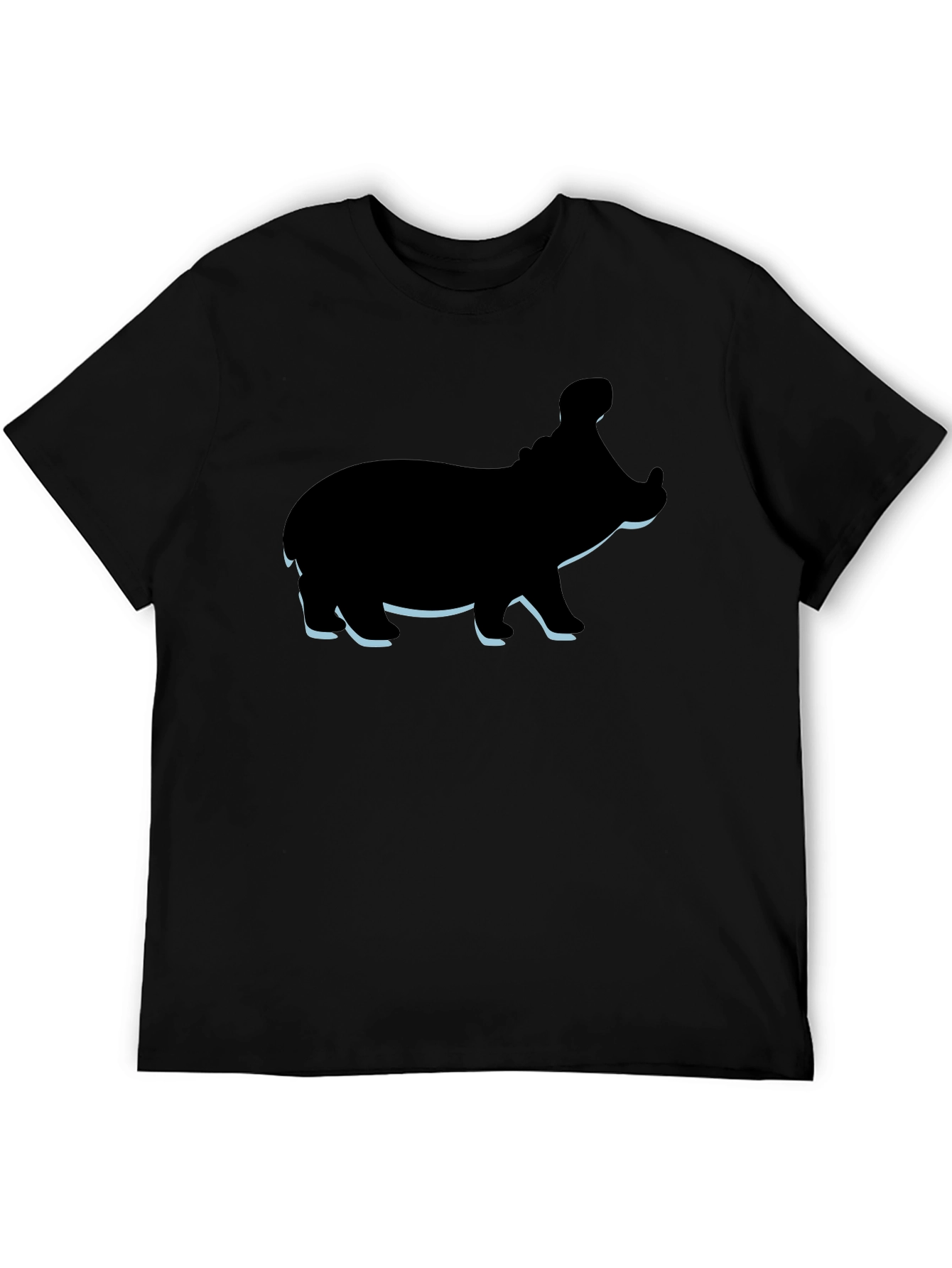 Hippo Graphic Tee - Black Cotton Casual T-Shirt
