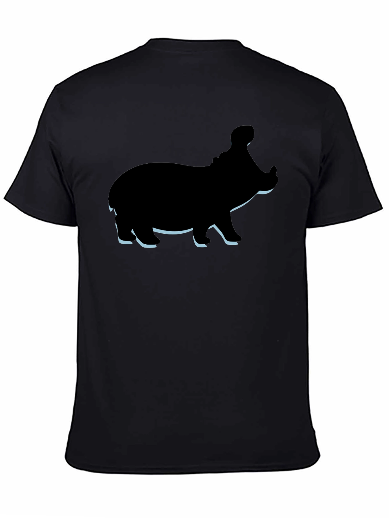 Hippo Graphic Tee - Black Cotton Casual T-Shirt