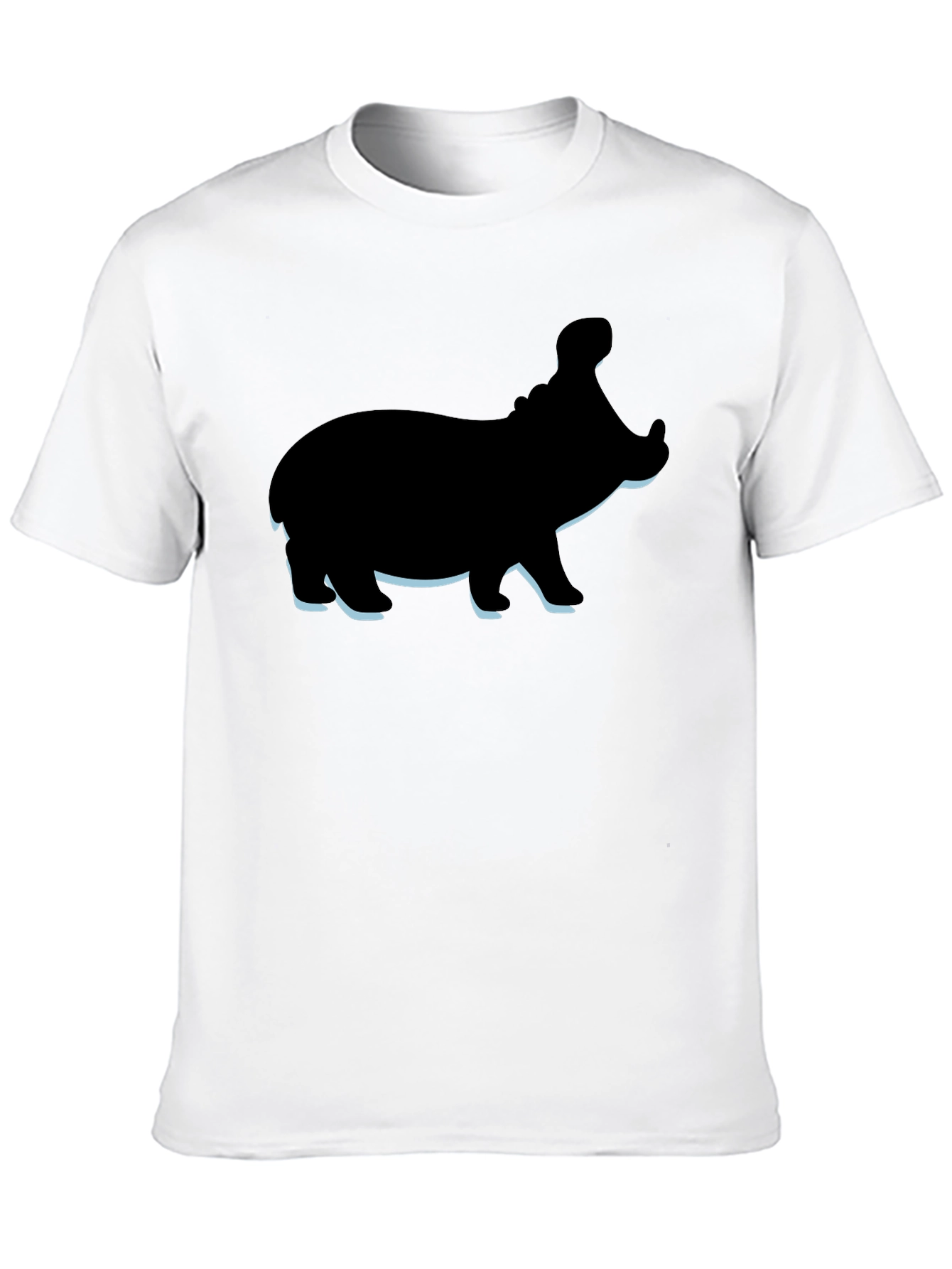 Hippo Graphic Tee - Black Cotton Casual T-Shirt
