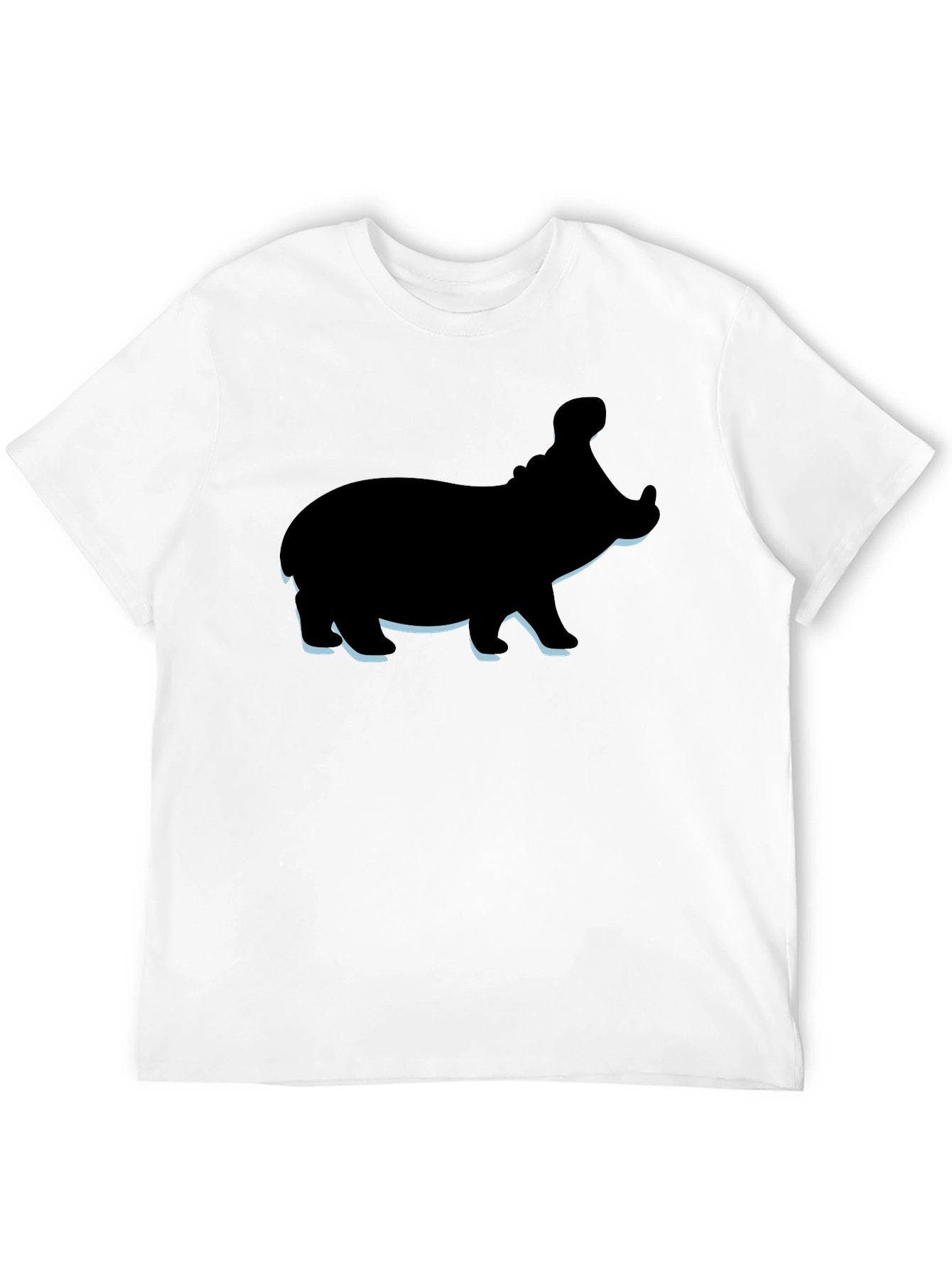 Hippo Graphic Tee - Black Cotton Casual T-Shirt