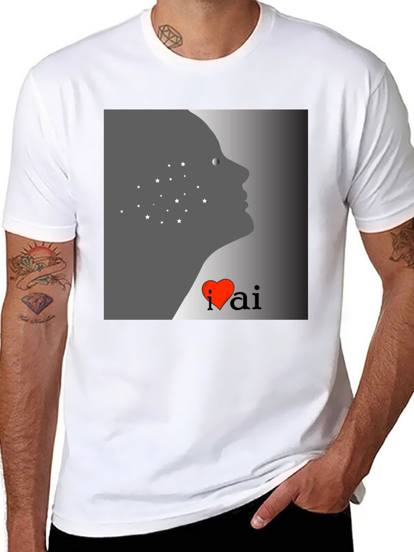 I Heart AI Black T-Shirt