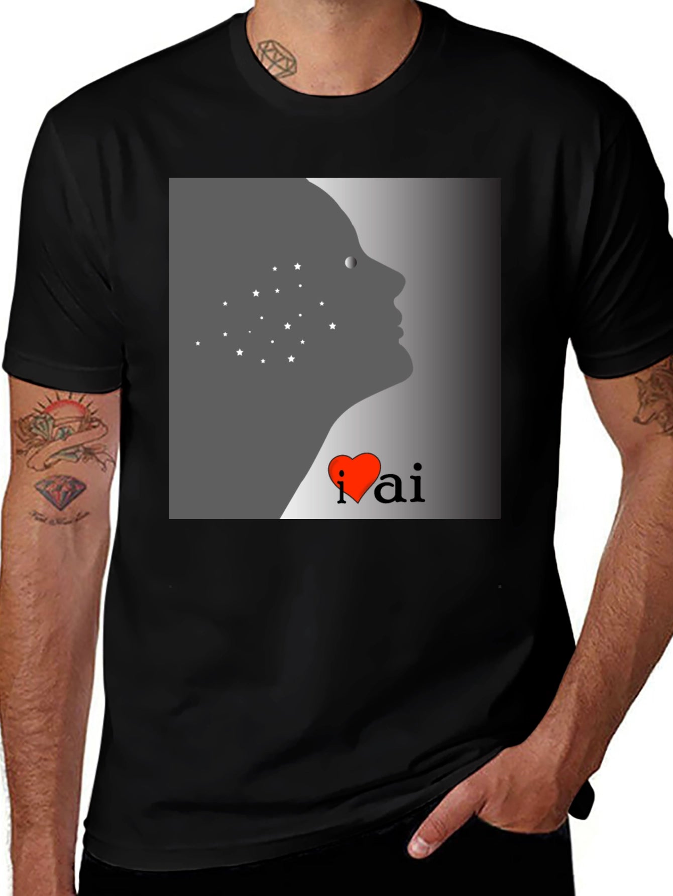 I Heart AI Black T-Shirt