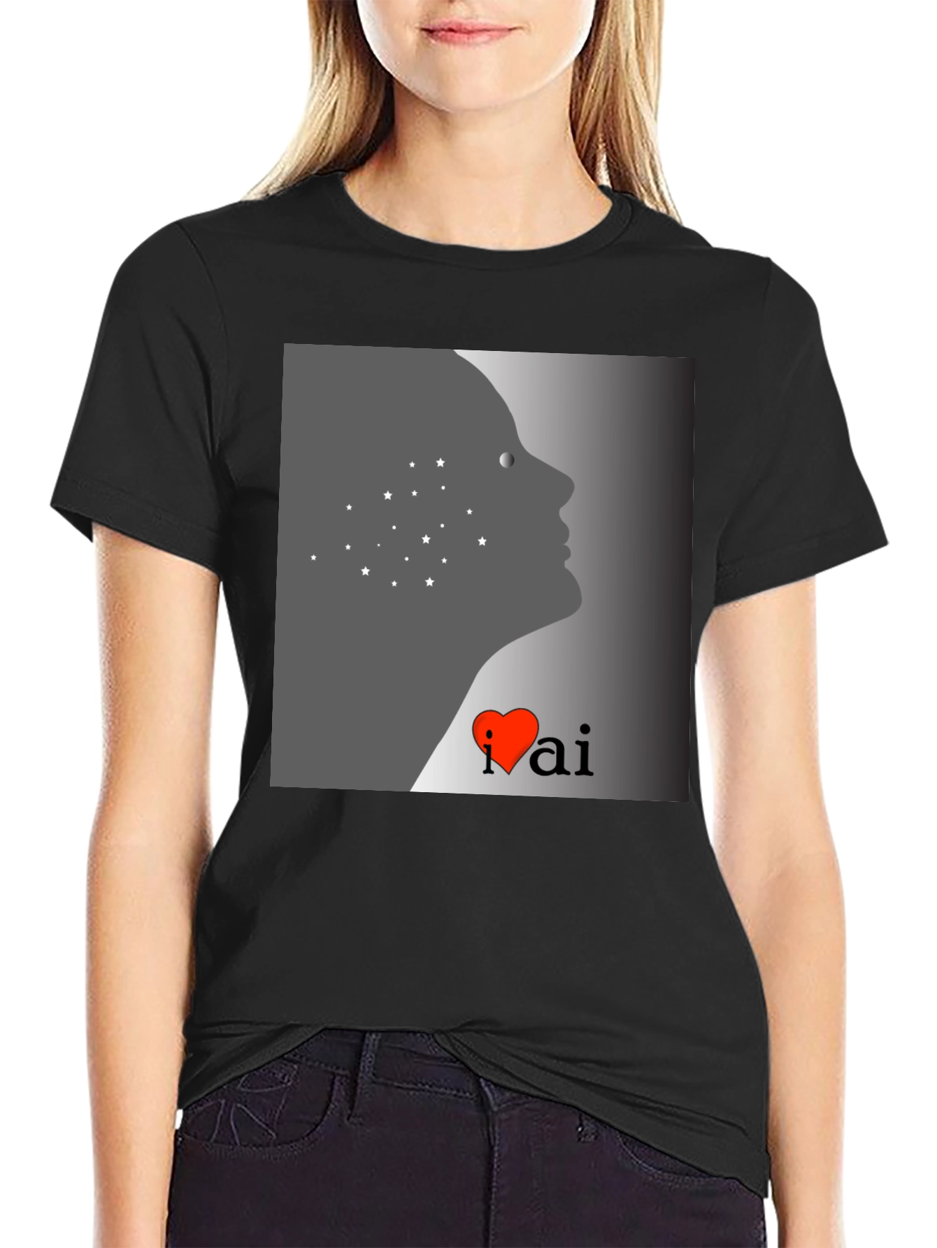 I Heart AI Black T-Shirt