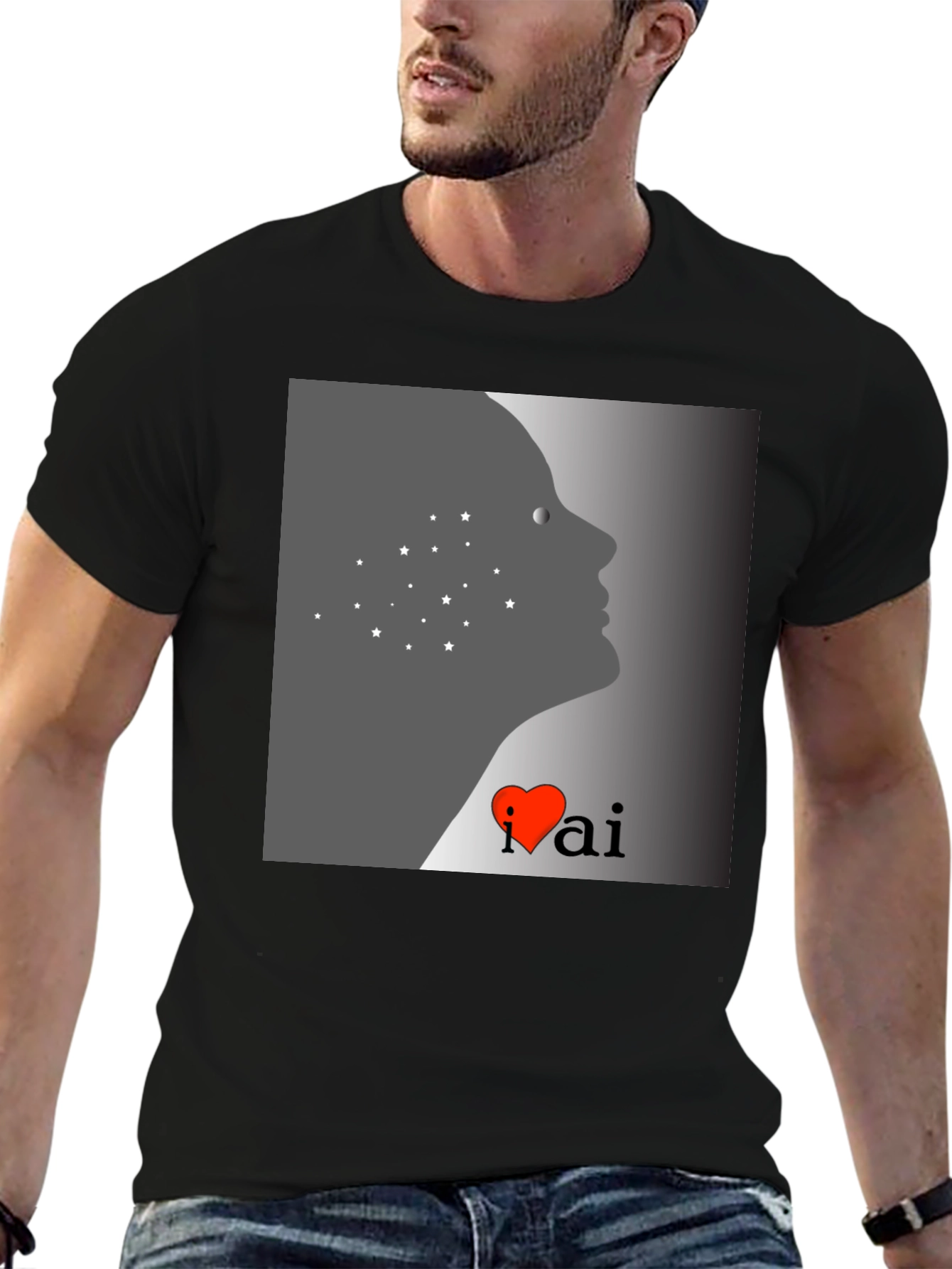 I Heart AI Black T-Shirt