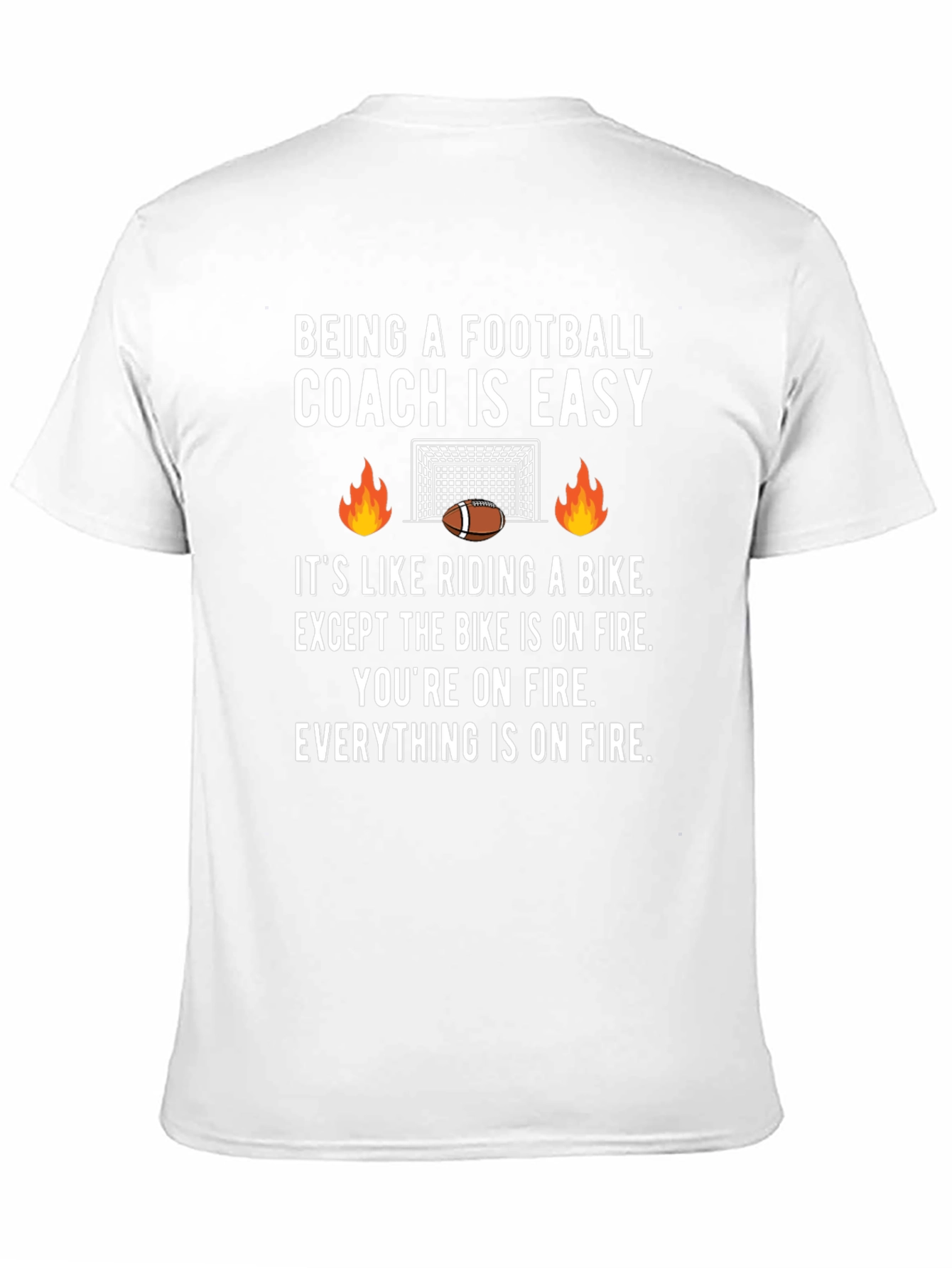 Football Coach On Fire Graphic Tee - Funny Gift