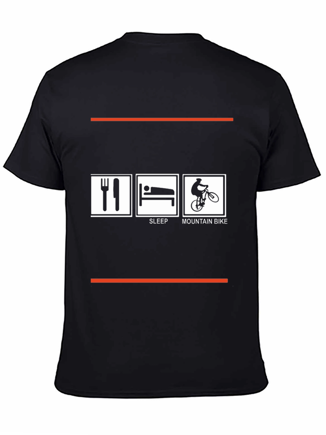 Eat Sleep Mountain Bike Black Graphic Tee