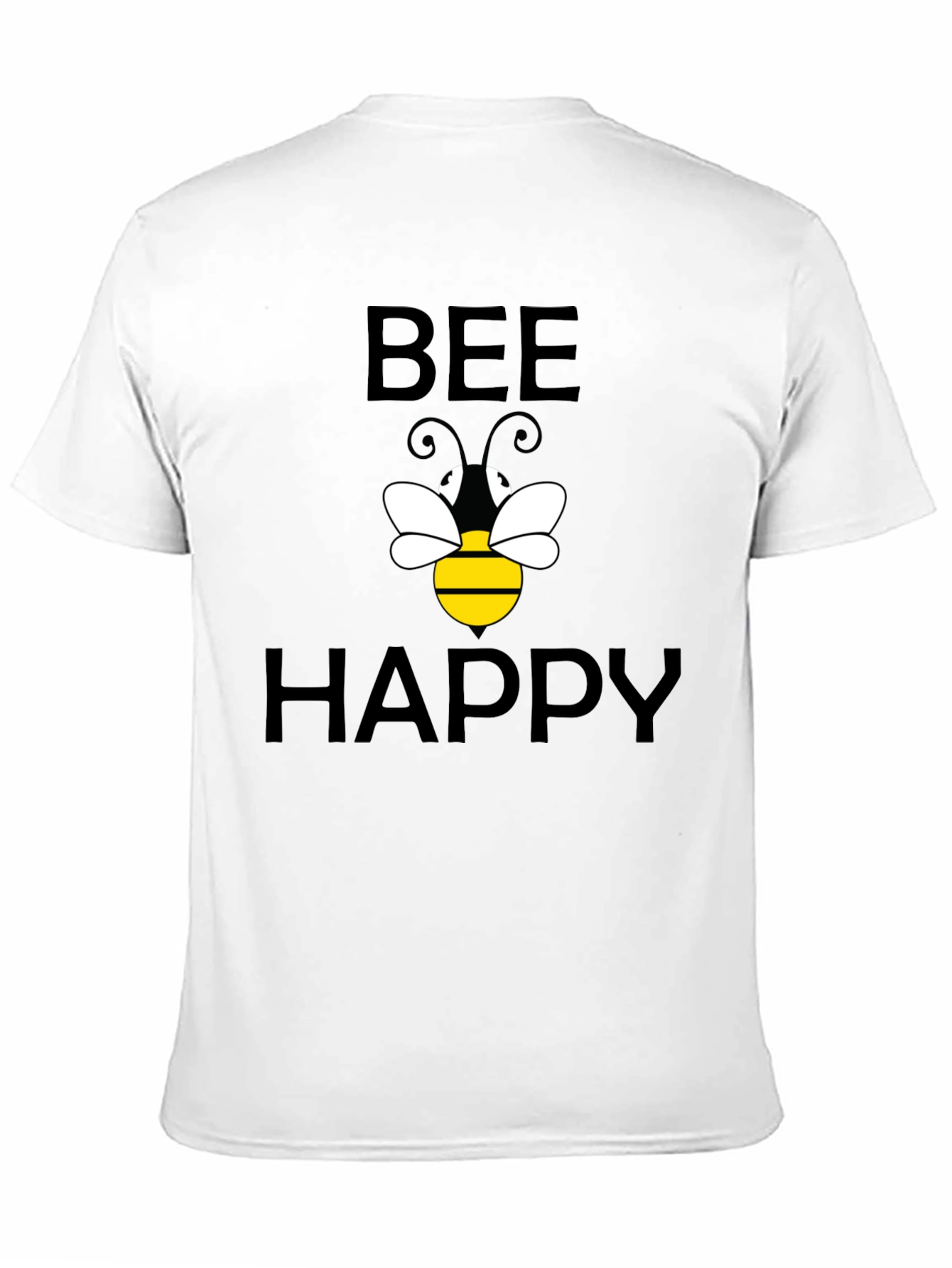 Bee Happy Graphic T-Shirt - Black Cotton