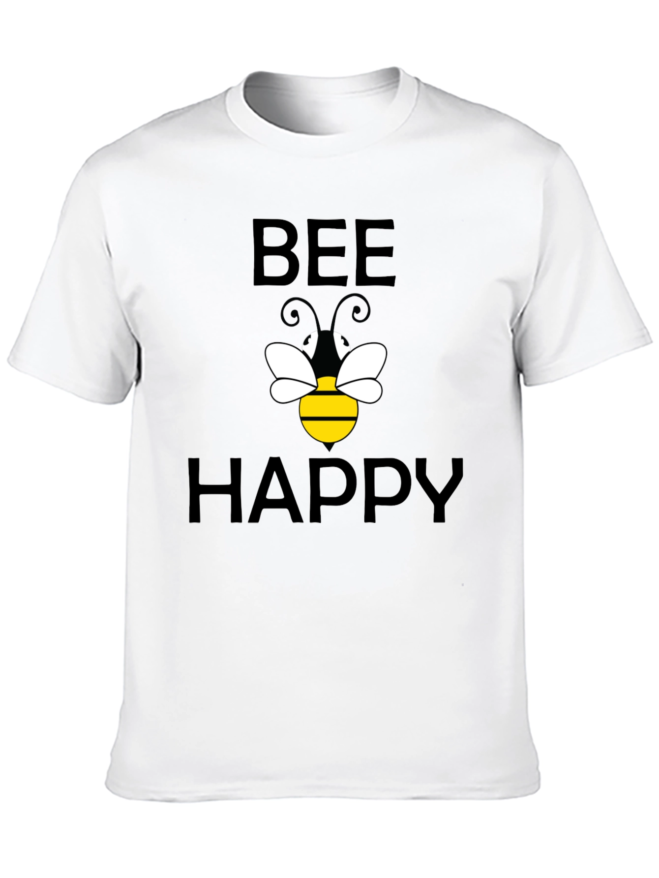 Bee Happy Graphic T-Shirt - Black Cotton