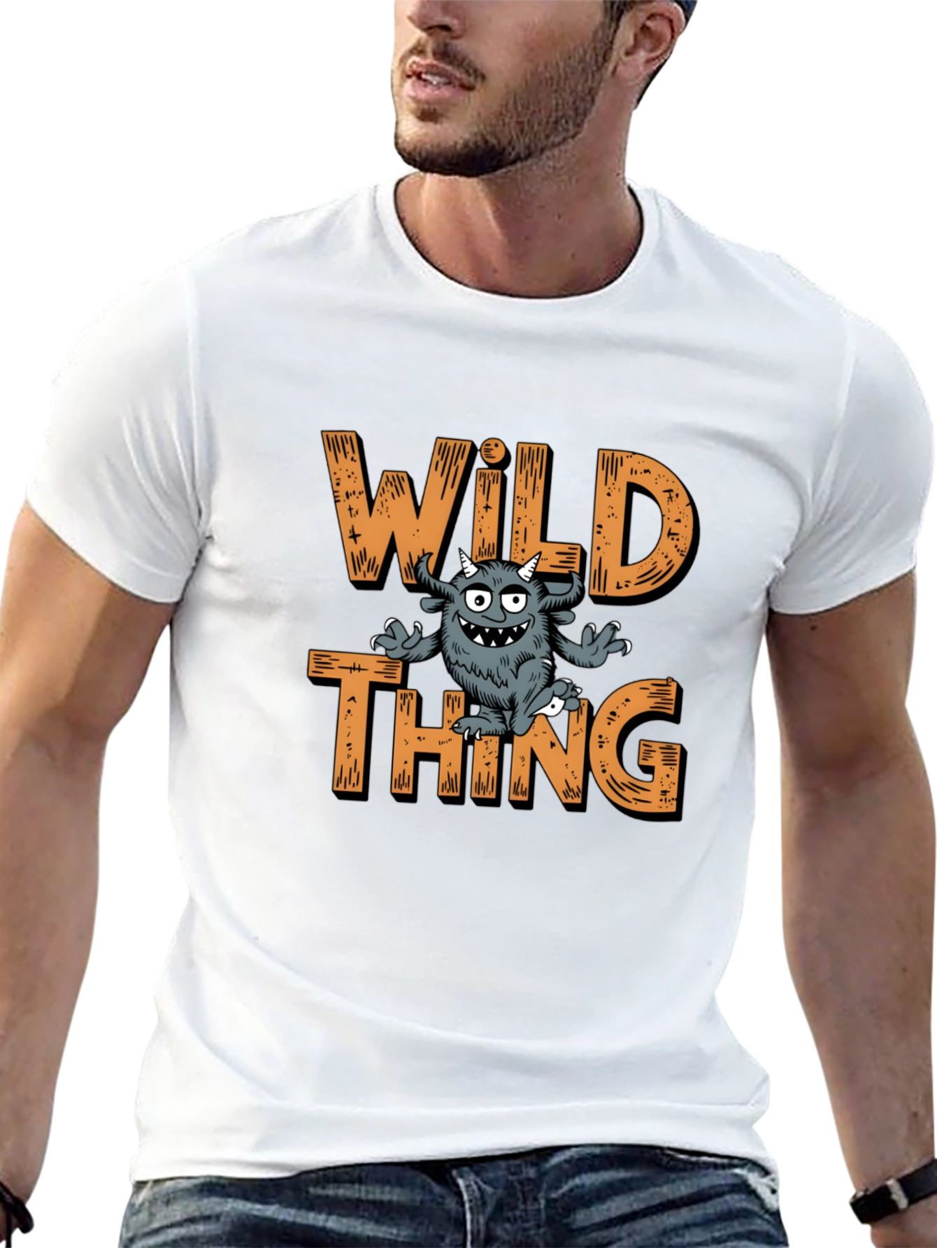 Wild Thing Graphic Print Black T-Shirt
