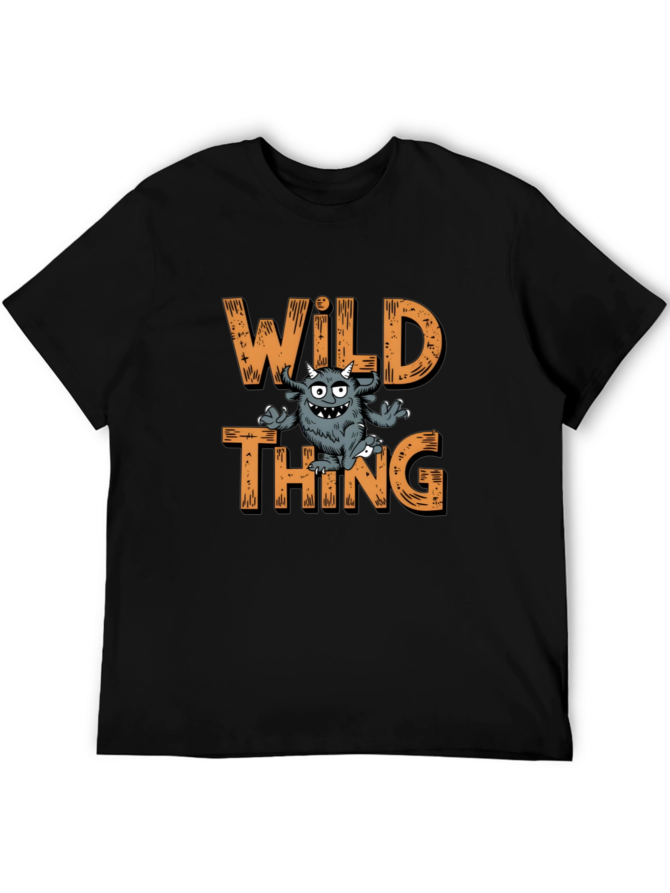 Wild Thing Graphic Print Black T-Shirt