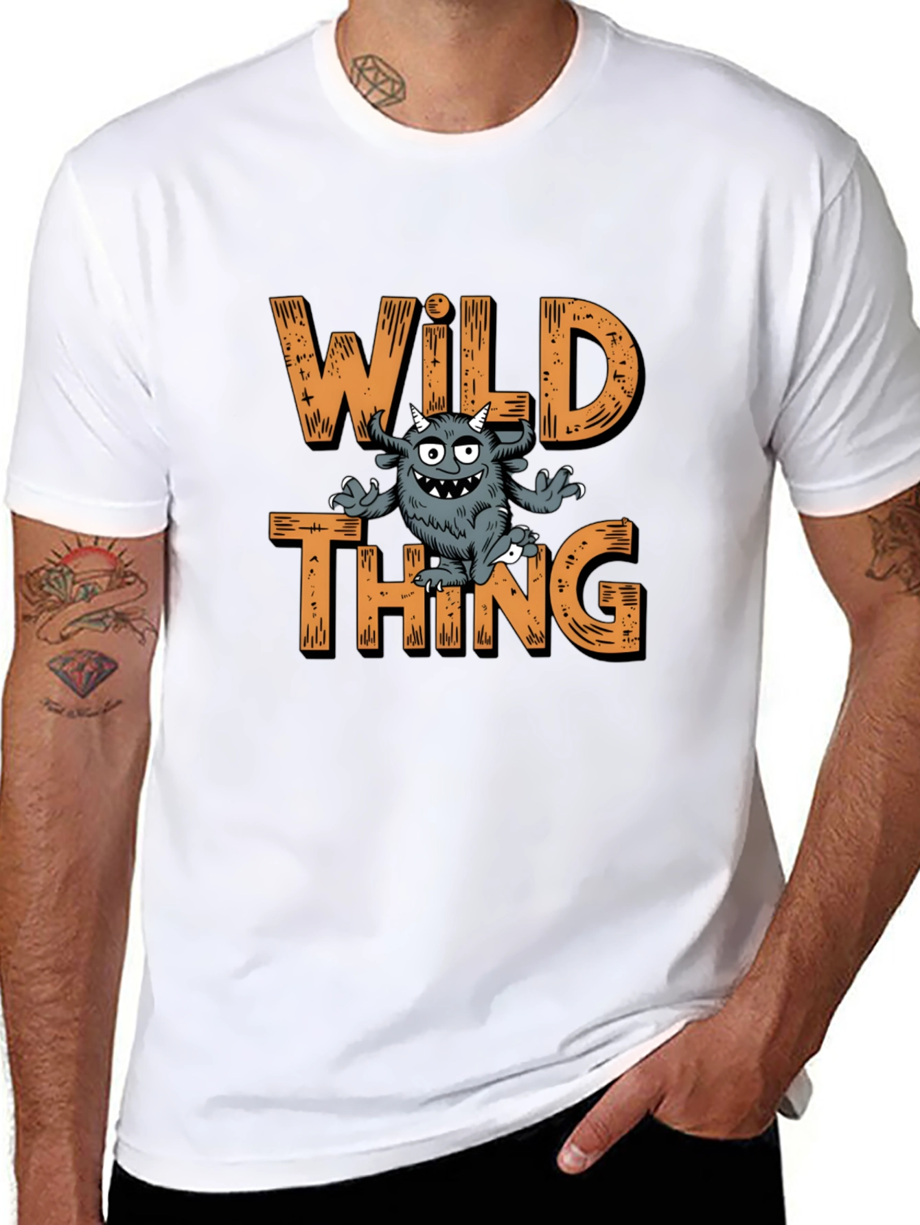 Wild Thing Graphic Print Black T-Shirt