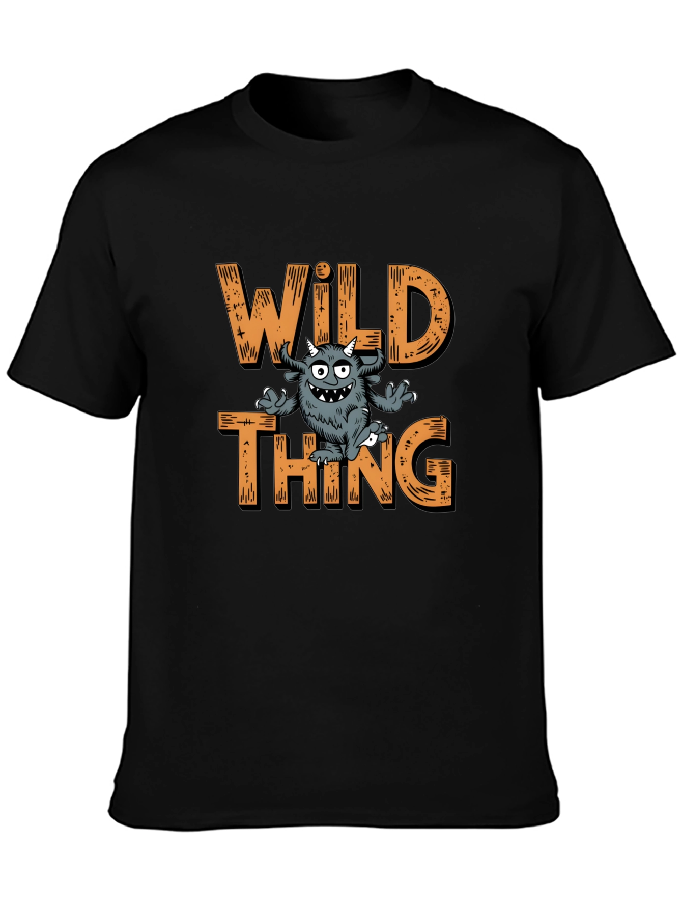 Wild Thing Graphic Print Black T-Shirt