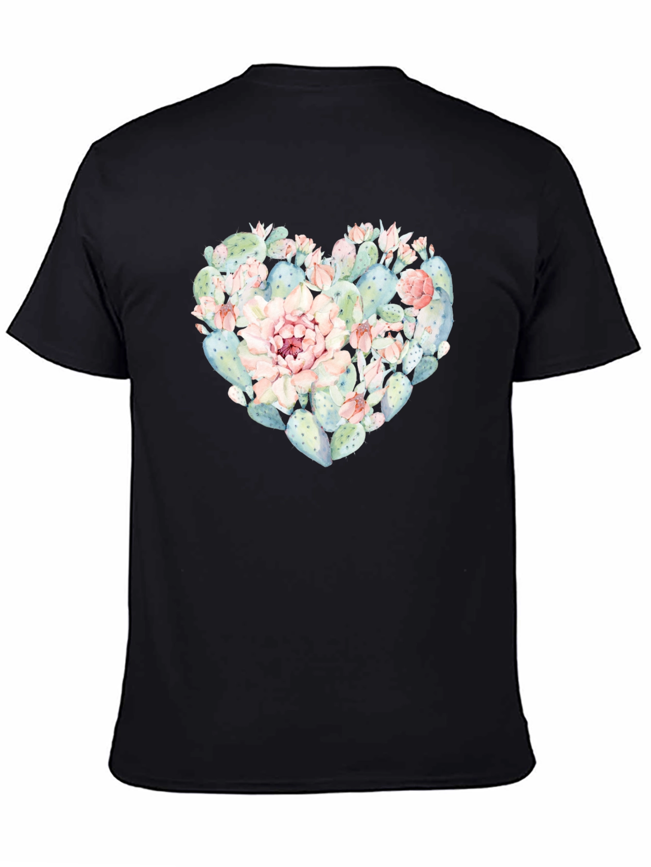 Cactus Heart T-Shirt - Black