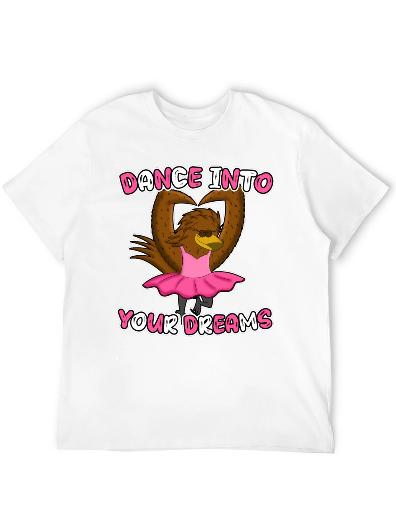 Dance Dreams T-Shirt: Ballerina Cartoon Bird Tee