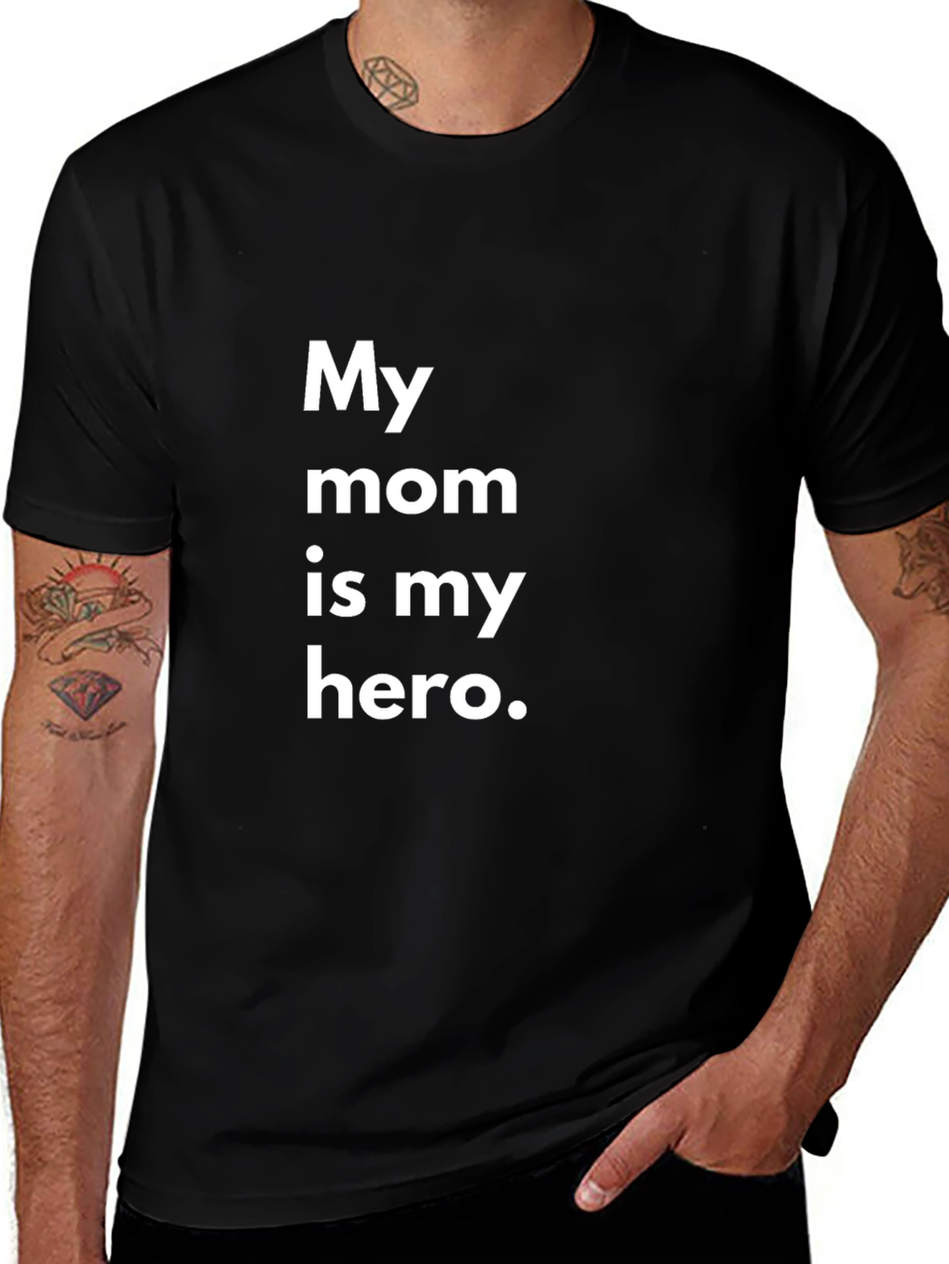 My Mom Is My Hero Black T-Shirt
